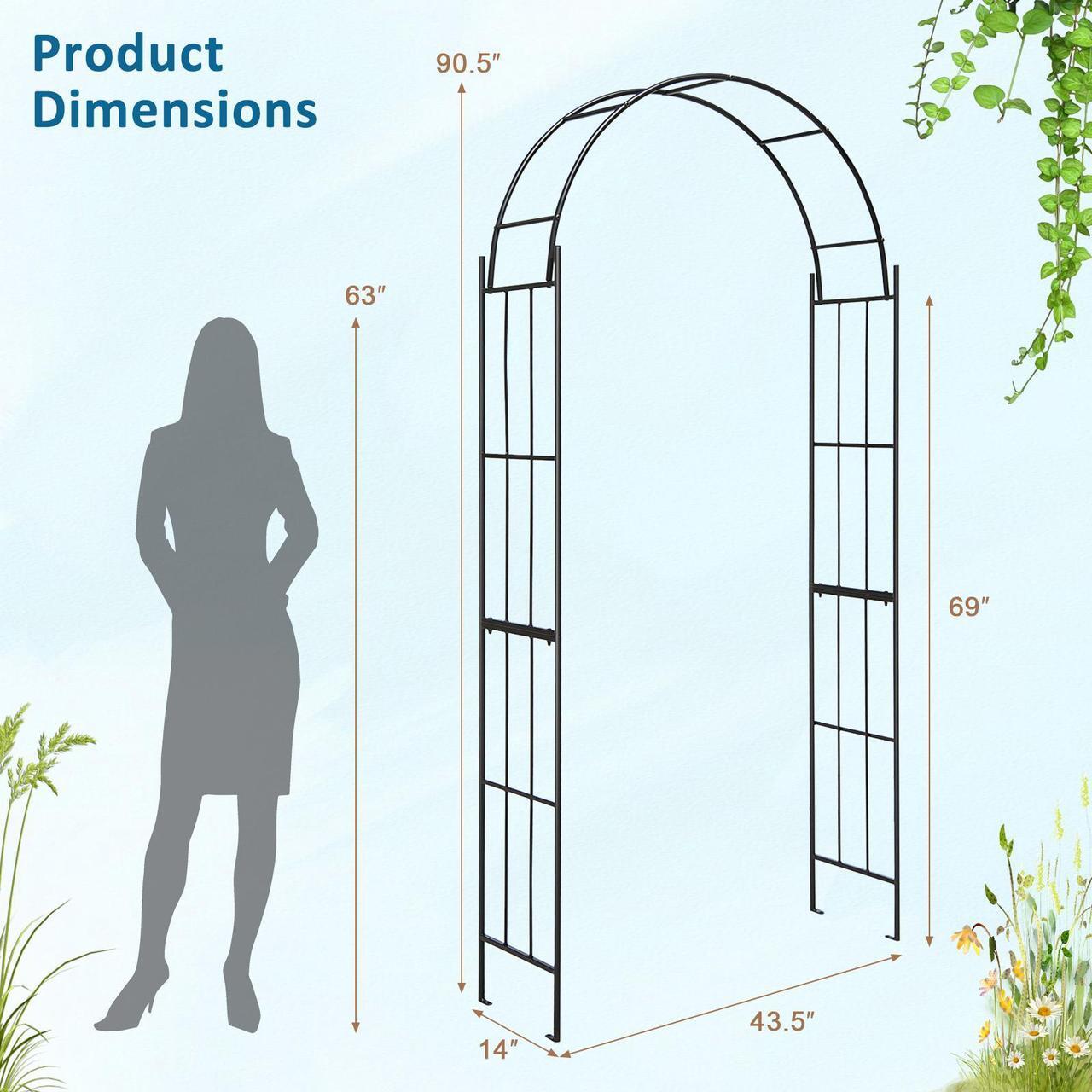 Alt view image 5 of 7 - SlickBlue Metal Garden Arch for Climbing Plants and Outdoor Garden Decor