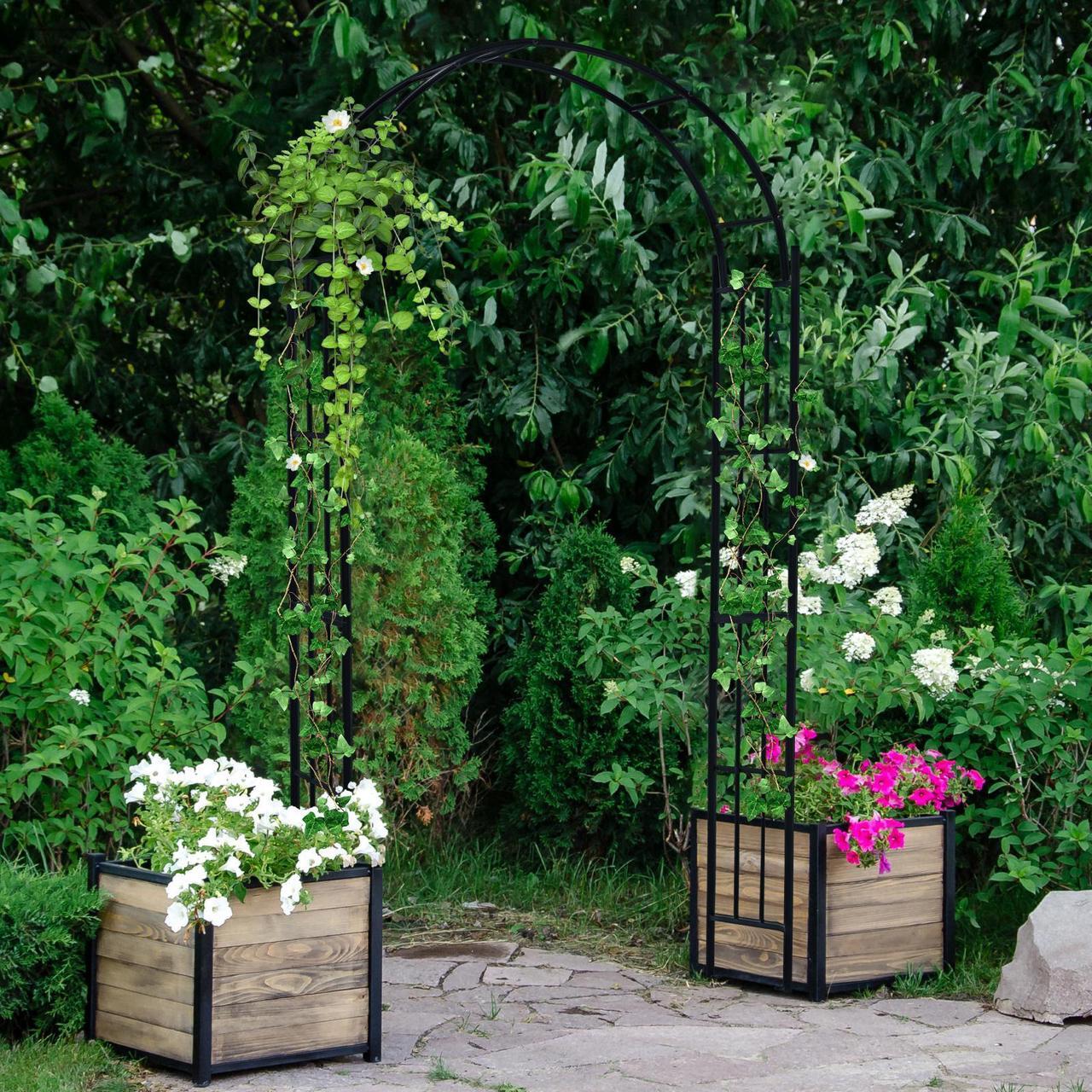 Alt view image 4 of 7 - SlickBlue Metal Garden Arch for Climbing Plants and Outdoor Garden Decor
