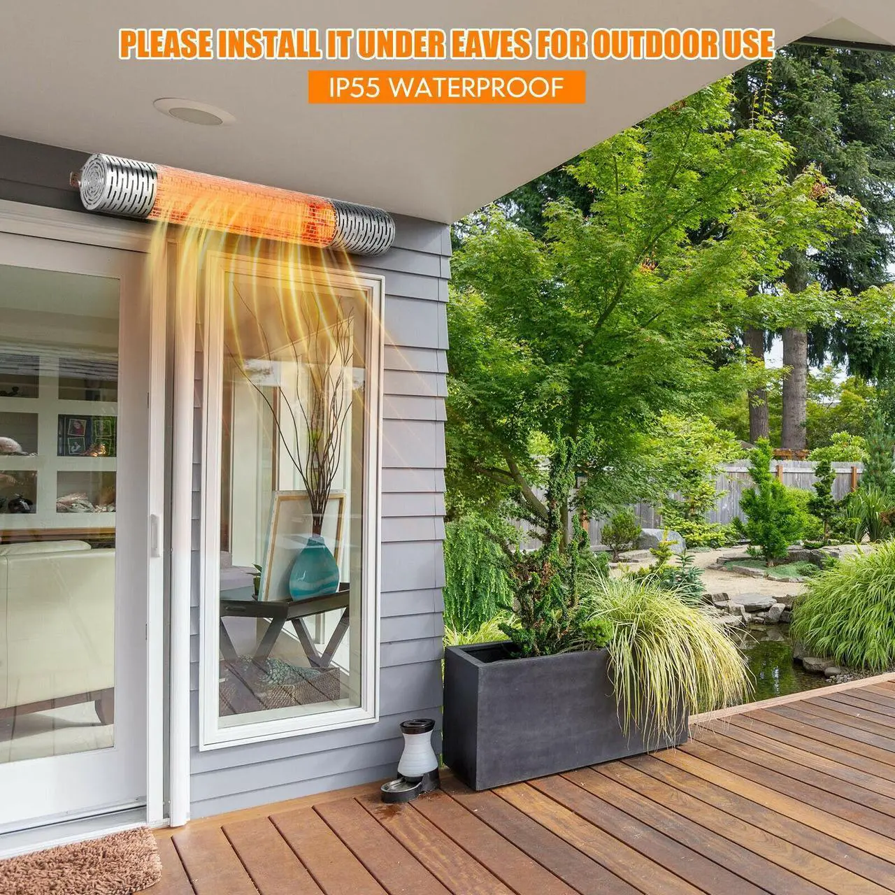 Alt view image 6 of 7 - SlickBlue 1500W Indoor and Outdoor Electric Heater with 2 Power Settings