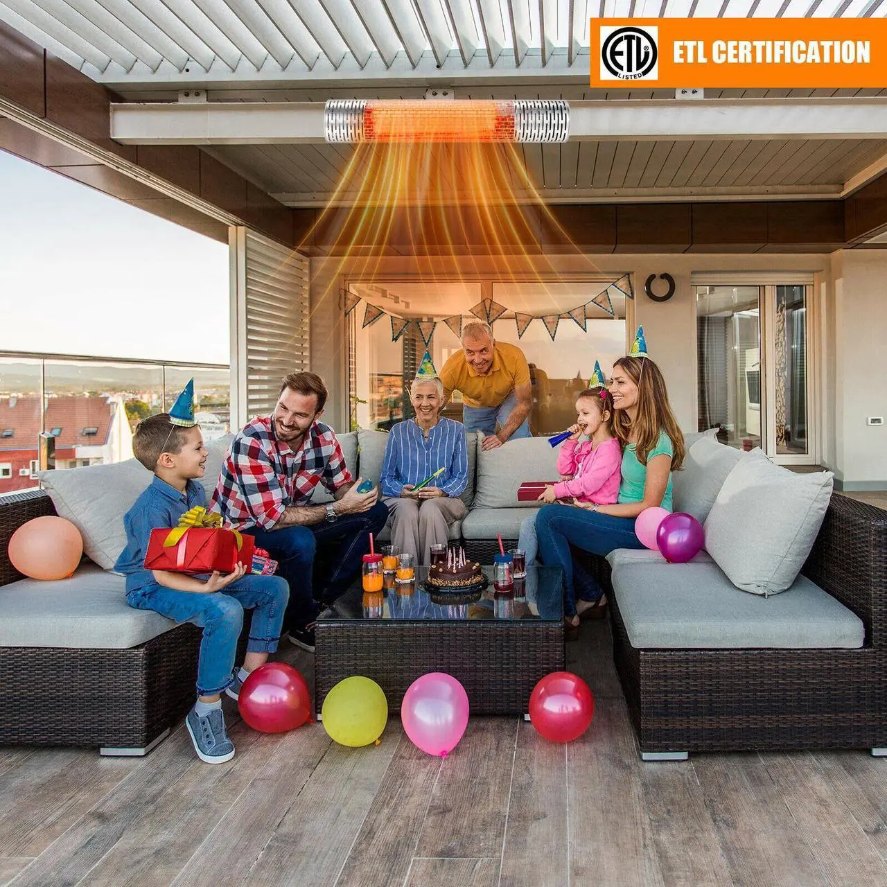 Alt view image 7 of 7 - SlickBlue 1500W Indoor and Outdoor Electric Heater with 2 Power Settings