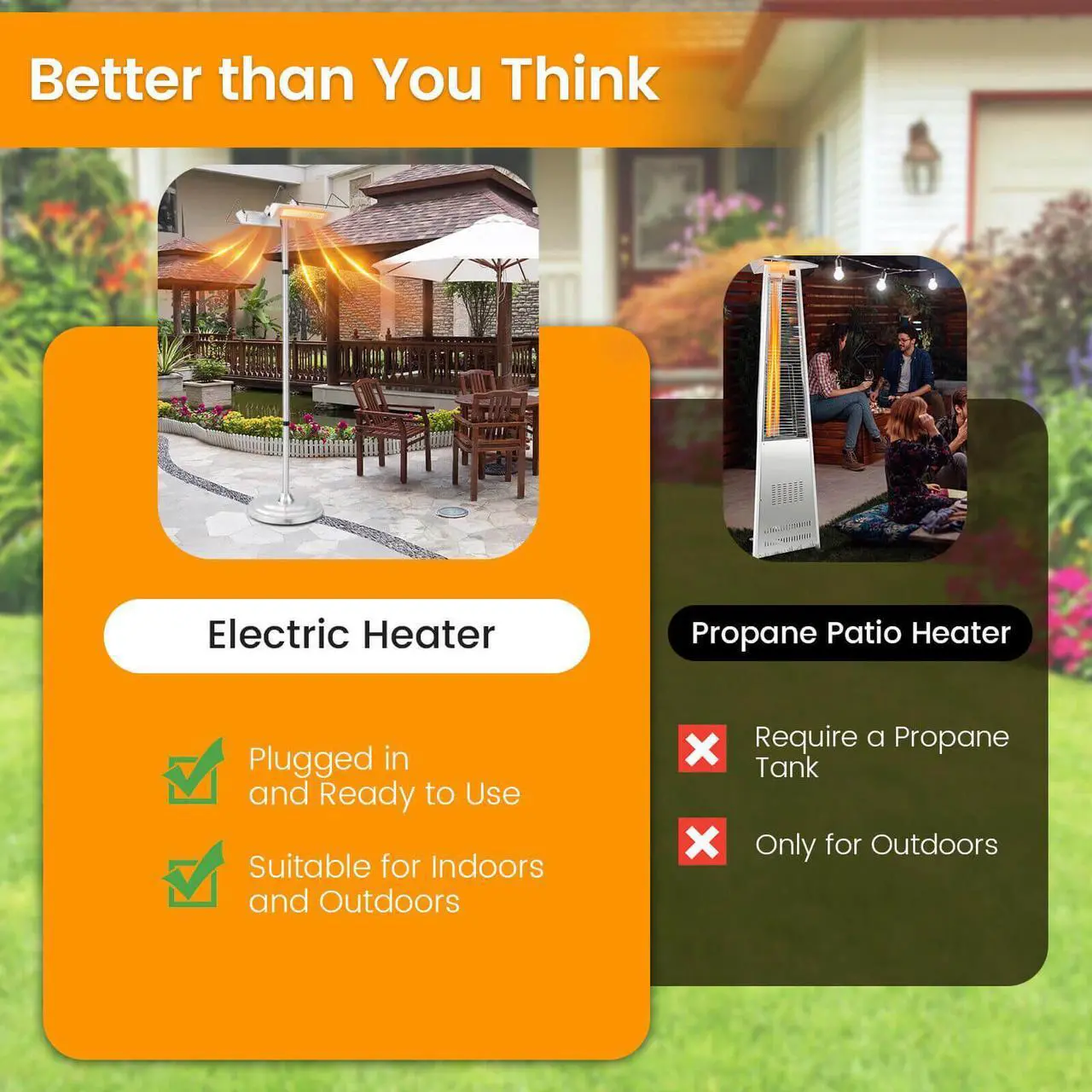 Alt view image 3 of 7 - SlickBlue 1500W Standing Electric Heater with Double-sided Heating