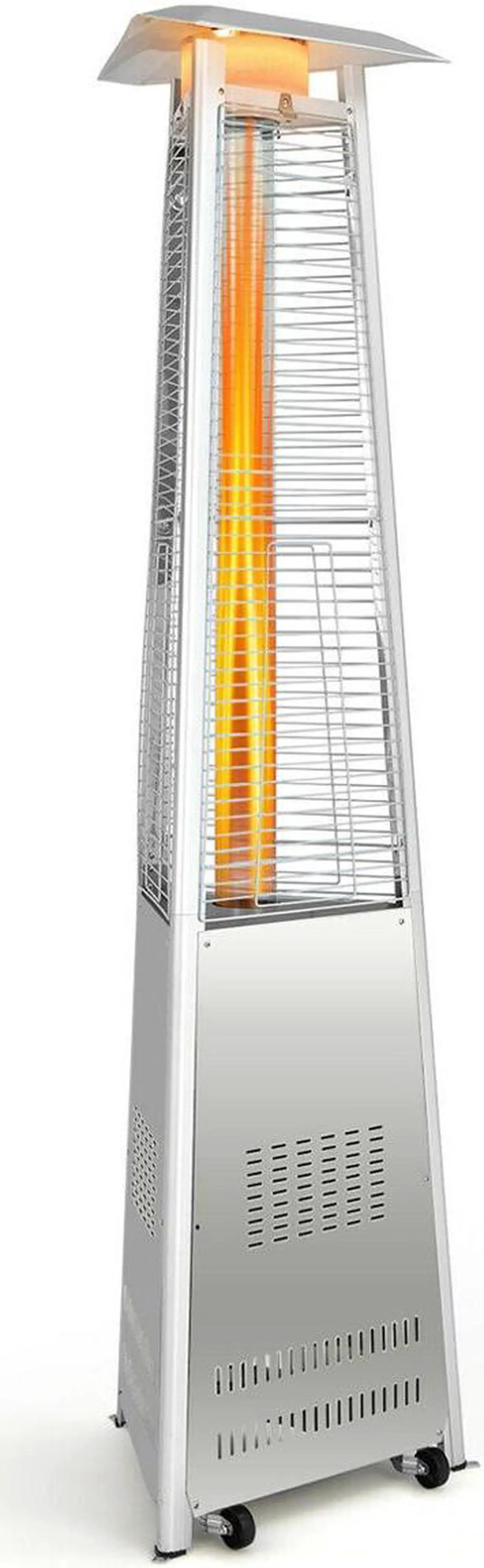 Main image of SlickBlue 42 000 BTU Stainless Steel Pyramid Patio Heater With Wheels