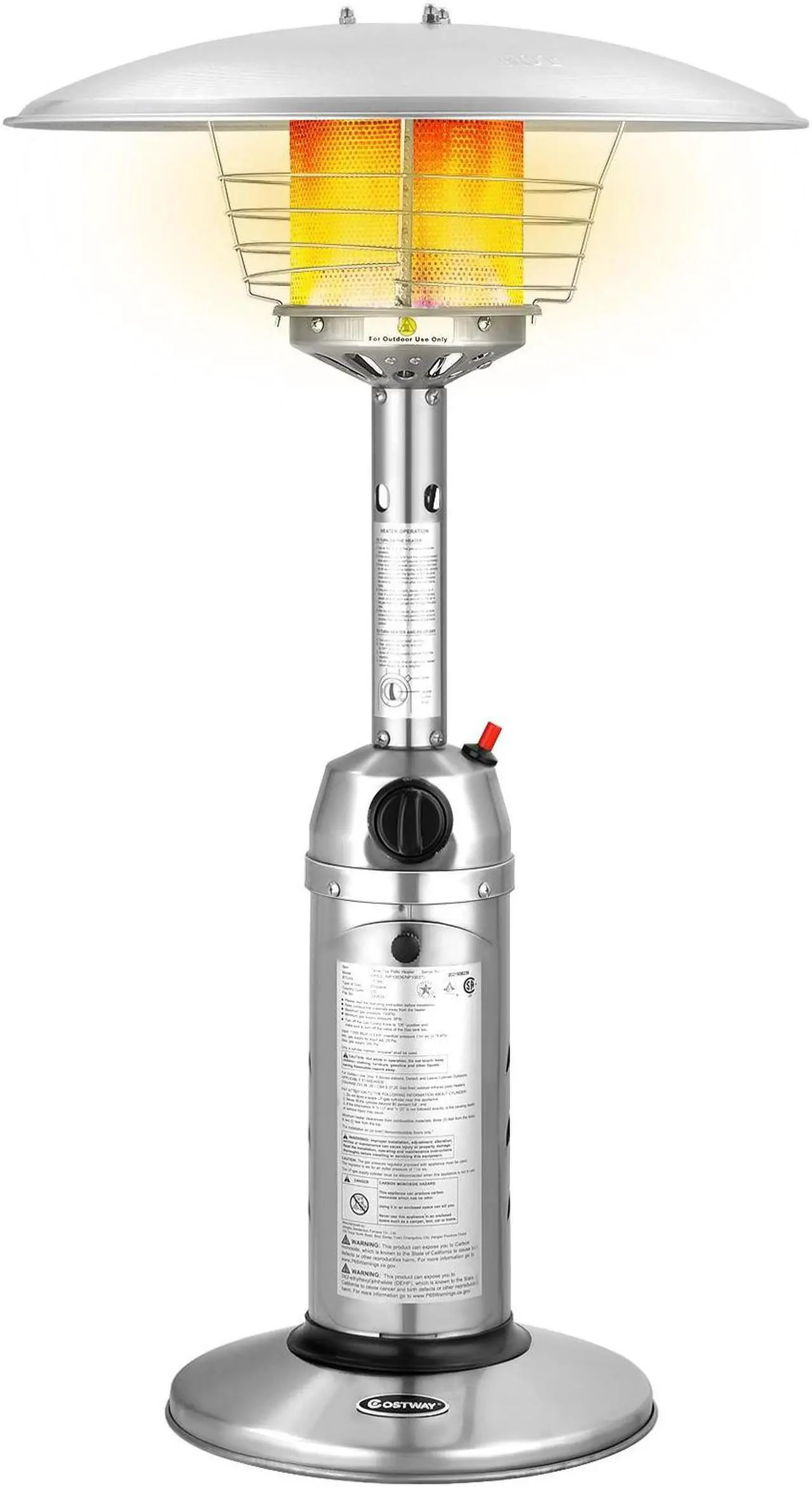 Main image of SlickBlue 11 000BTU Portable Tabletop Patio Stainless Steel Standing Propane Heater