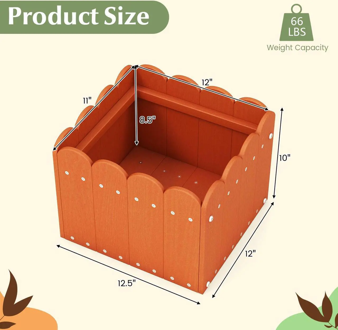Alt view image 5 of 7 - SlickBlue 2 Pack Square Planter Box with Drainage Gaps for for Front Porch Garden Balcony