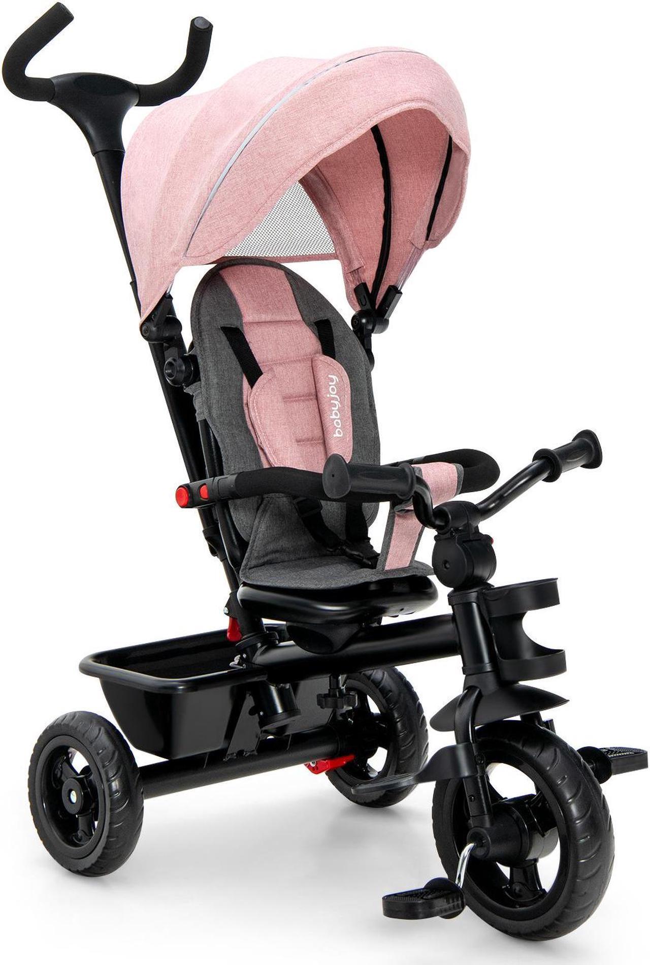 Alt view image 3 of 6 - SlickBlue 4-in-1 Baby Tricycle Toddler Trike with Convertible Seat-Pink