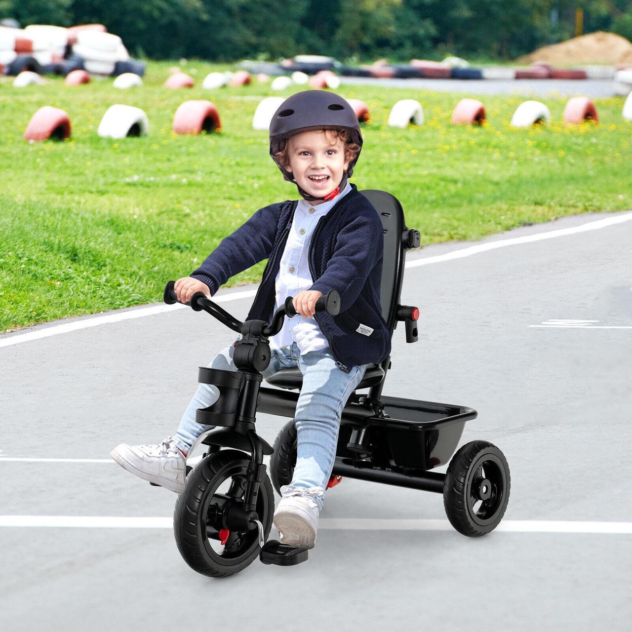 Alt view image 6 of 6 - SlickBlue 4-in-1 Baby Tricycle Toddler Trike with Convertible Seat-Pink