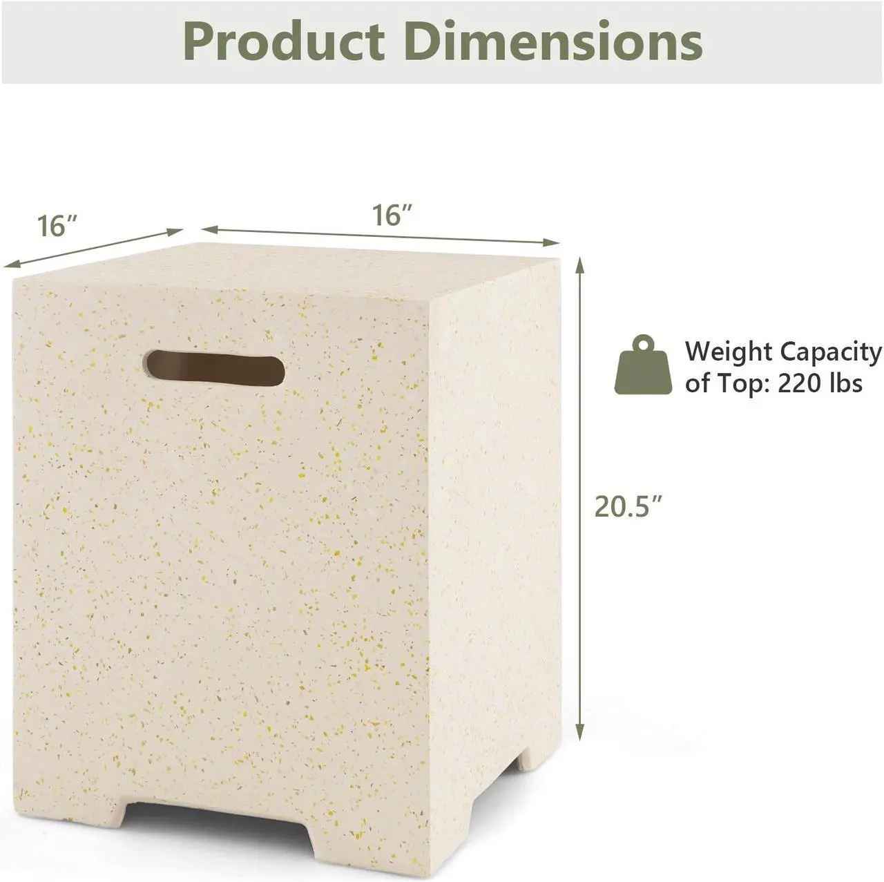 Alt view image 5 of 7 - SlickBlue 2-in-1 Gas Tank Holder Side Table with Protective Cover
