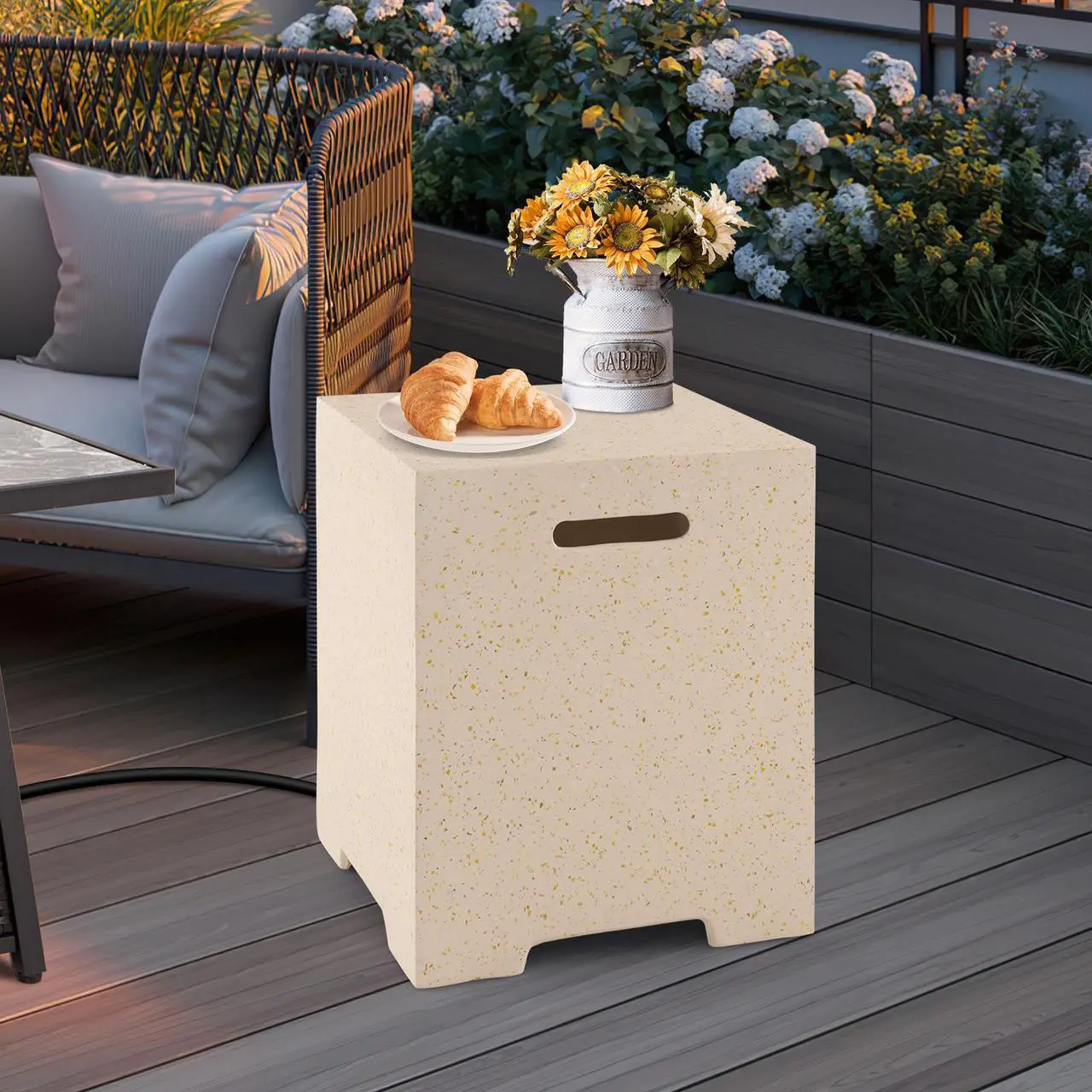 Alt view image 2 of 7 - SlickBlue 2-in-1 Gas Tank Holder Side Table with Protective Cover