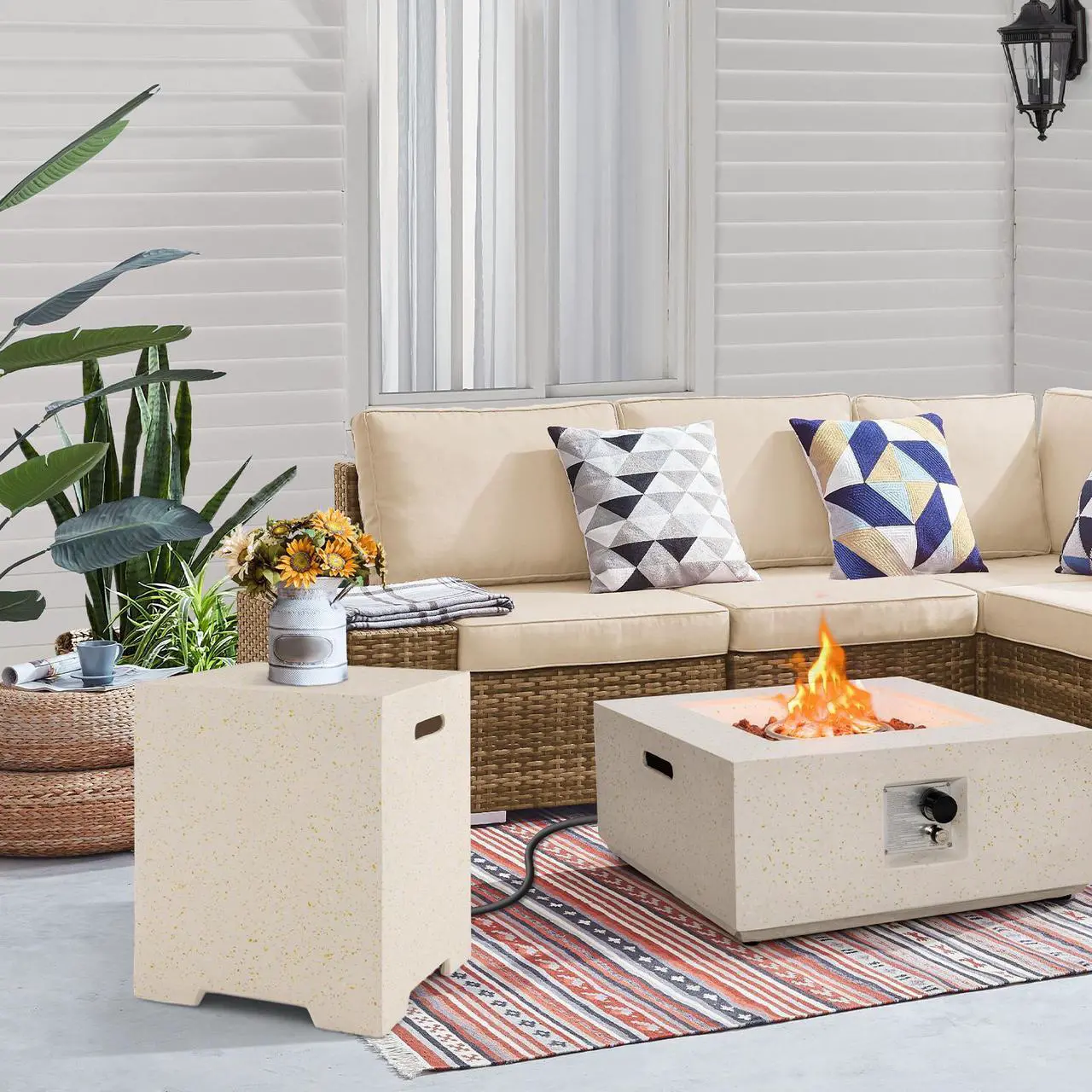Alt view image 6 of 7 - SlickBlue 2-in-1 Gas Tank Holder Side Table with Protective Cover