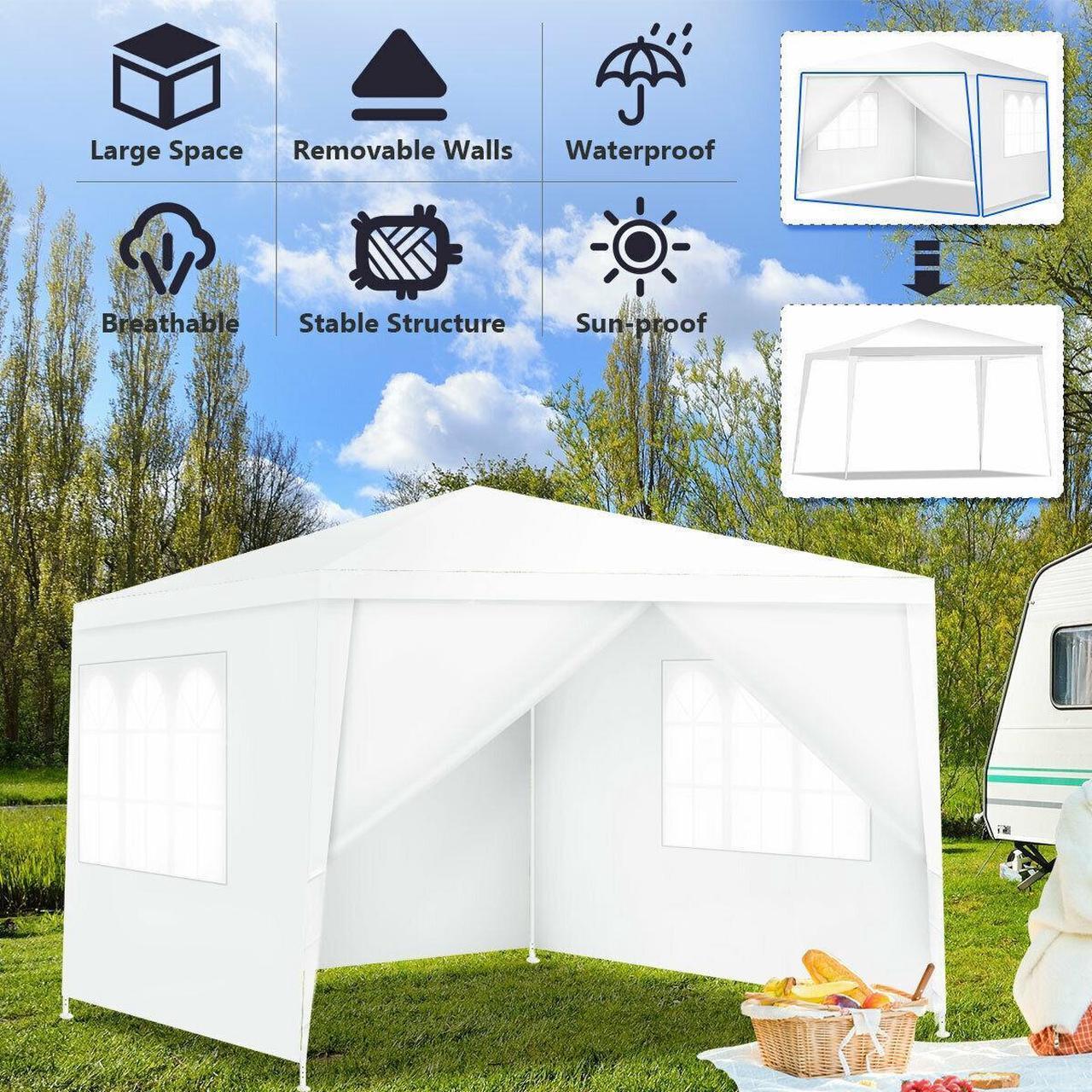 Alt view image 6 of 7 - SlickBlue Outdoor Side Walls Canopy Tent with 4 Removable Sidewalls