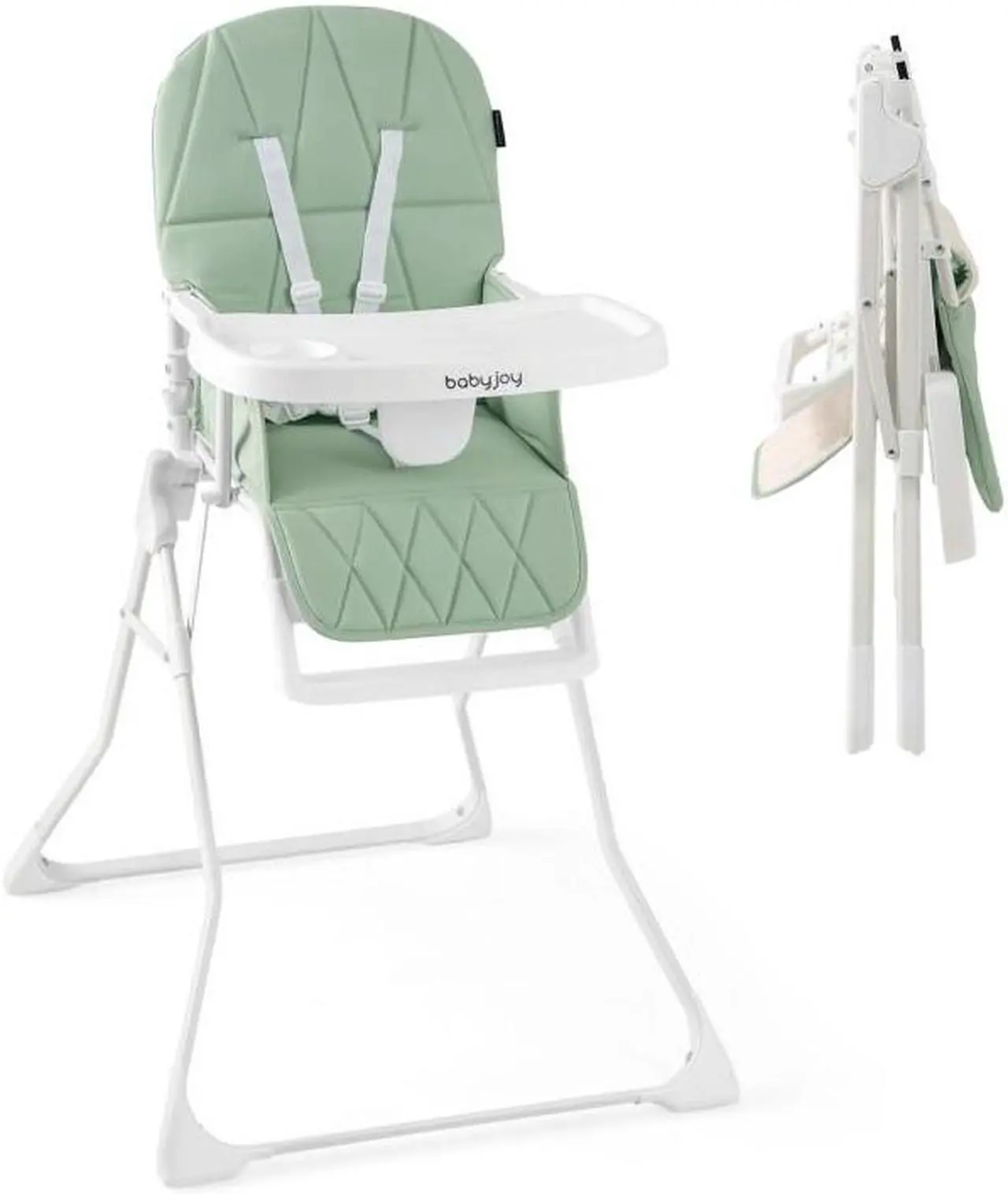 Main image of SlickBlue Easy Clean Compact Highchair with Removable Adjustable Tray and PU Seat Cushion