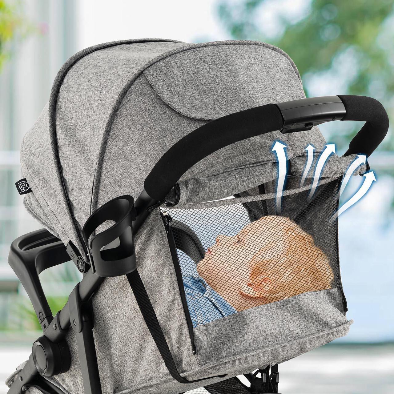Alt view image 7 of 7 - SlickBlue Baby Jogging Stroller with Adjustable Canopy for Newborn-Gray