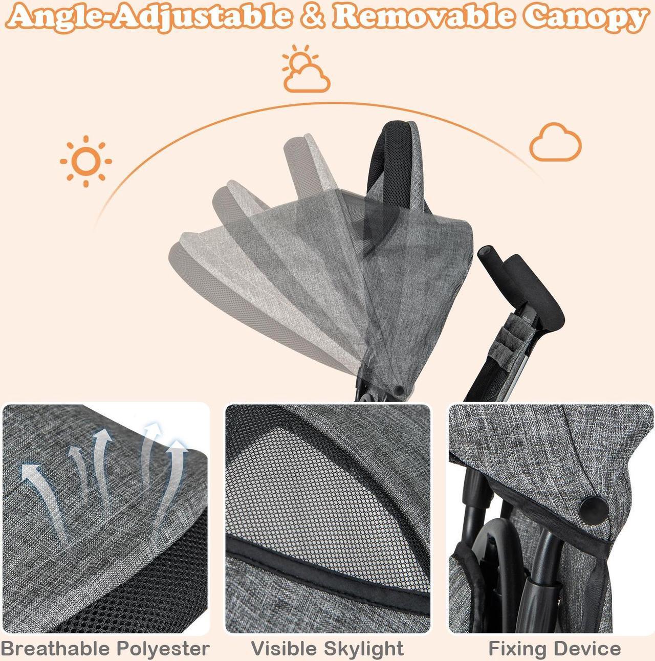 Alt view image 6 of 7 - SlickBlue 4-in-1 Baby Trike Kids Tricycle with Removable Canopy and Adjustable Push Handle