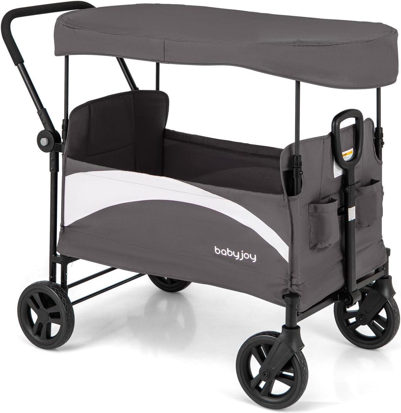 Main image of SlickBlue 2-Seat Stroller Wagon with Adjustable Canopy and Handles