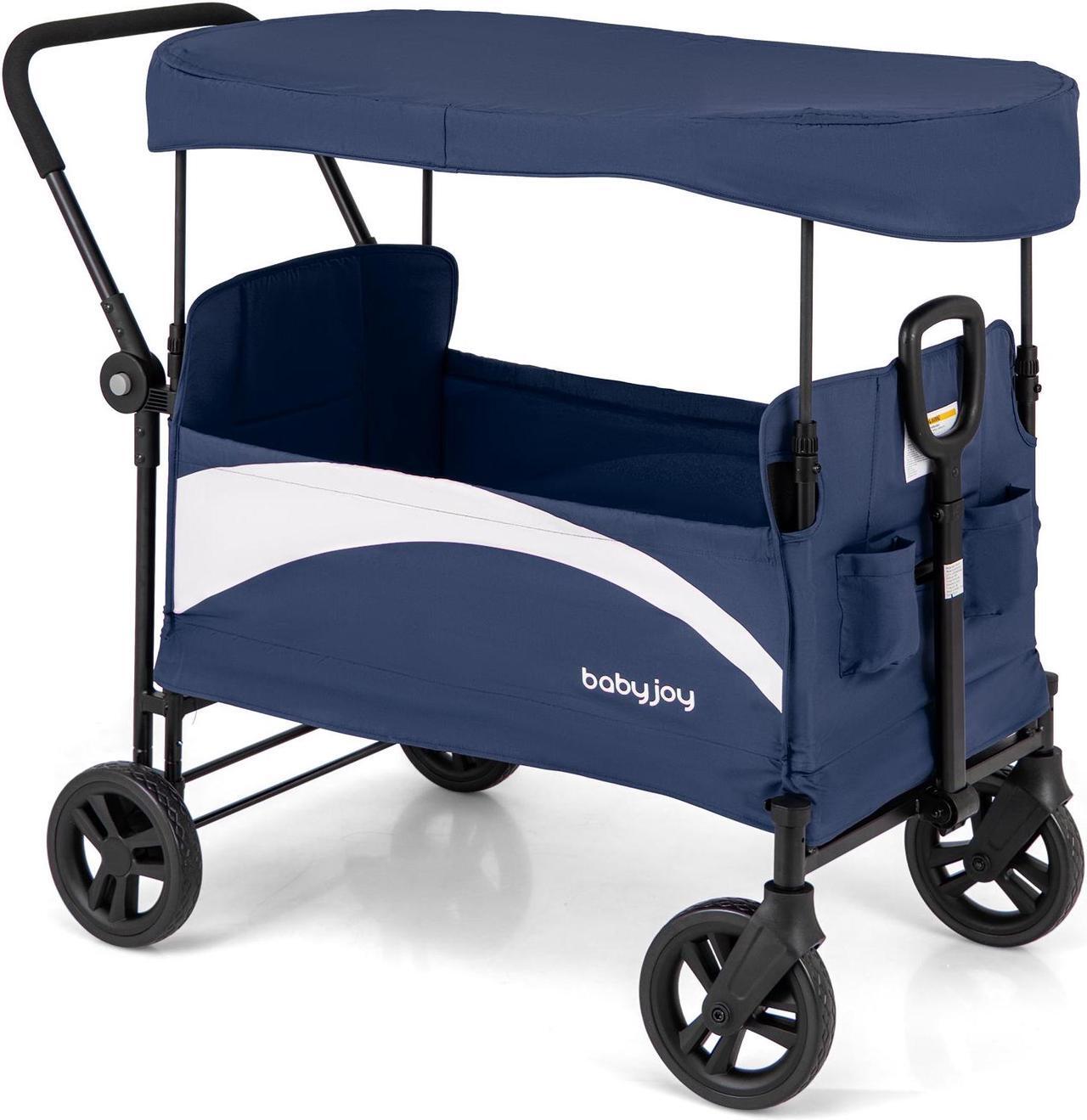 Main image of SlickBlue 2-Seat Stroller Wagon with Adjustable Canopy and Handles
