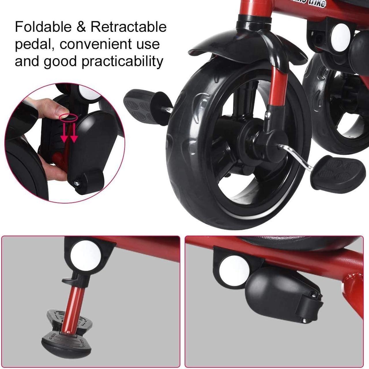 Alt view image 3 of 7 - SlickBlue 4-in-1 Kids Tricycle with Adjustable Push Handle