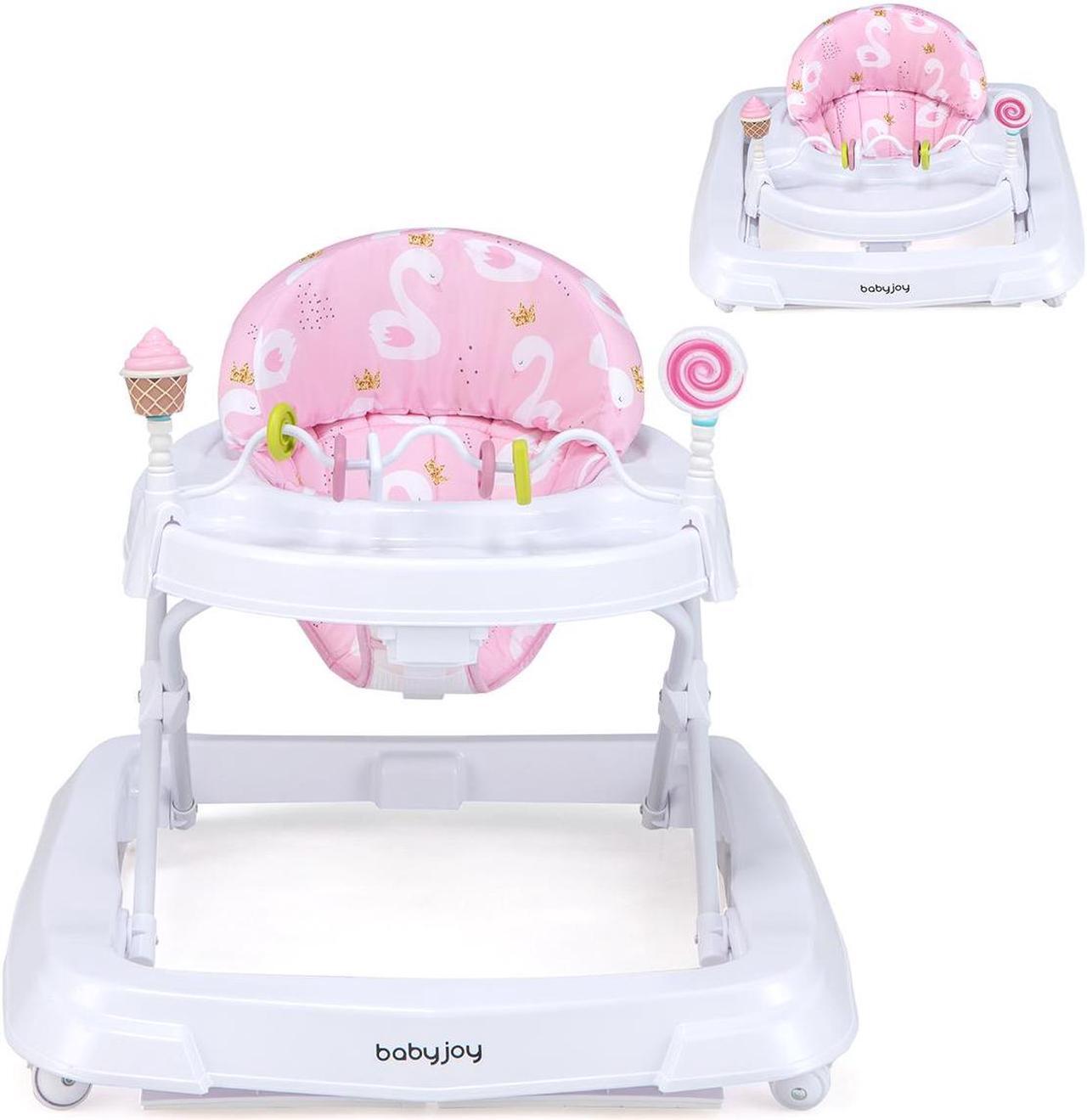 Main image of SlickBlue Foldable Baby Activity Walker with Adjustable Height and Detachable Seat Cushion-Pink