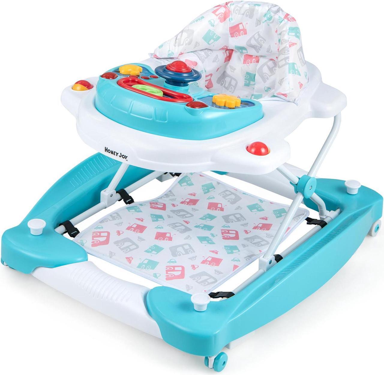Alt view image 3 of 7 - SlickBlue 6 in 1 Foldable Baby Walker with Adjustable Height-Green