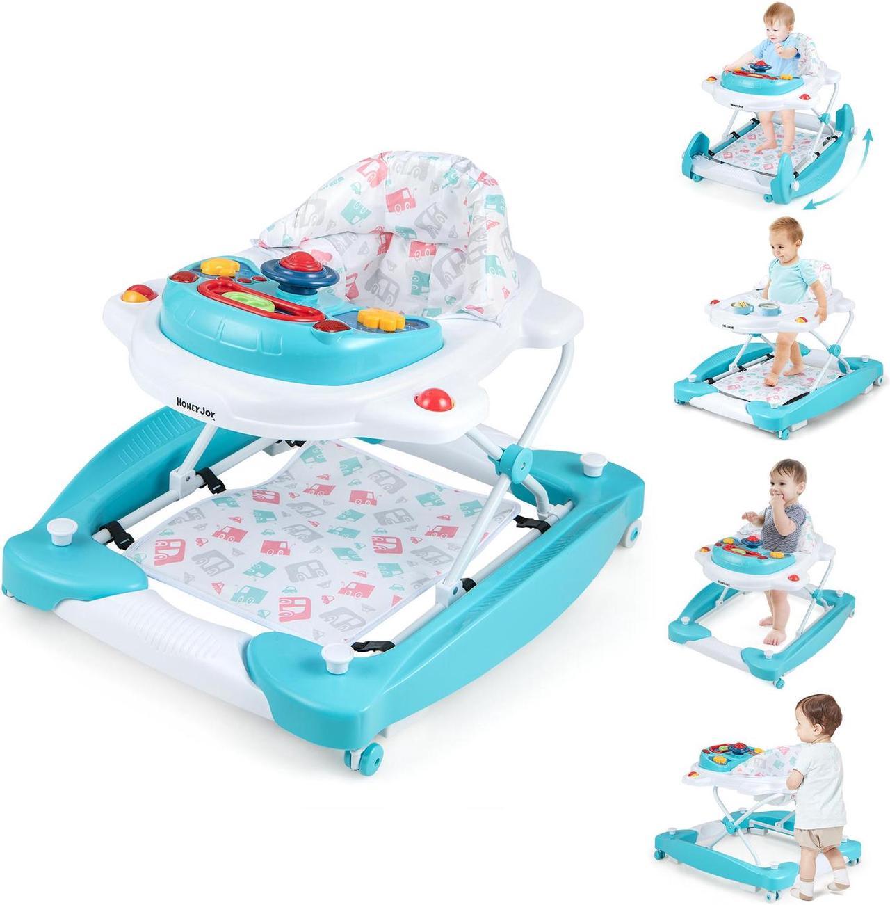 Main image of SlickBlue 6 in 1 Foldable Baby Walker with Adjustable Height-Green