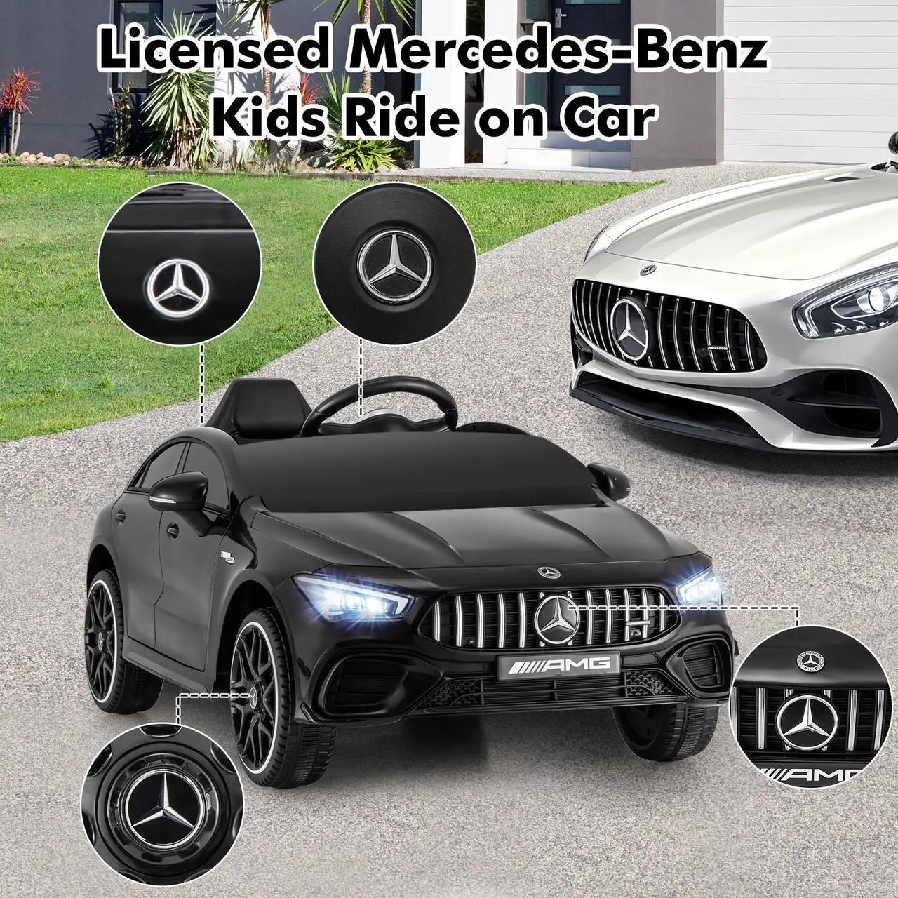 Alt view image 2 of 7 - SlickBlue 12V Kids Ride on Car Mercedes-Benz AMG CLA 45 with Remote
