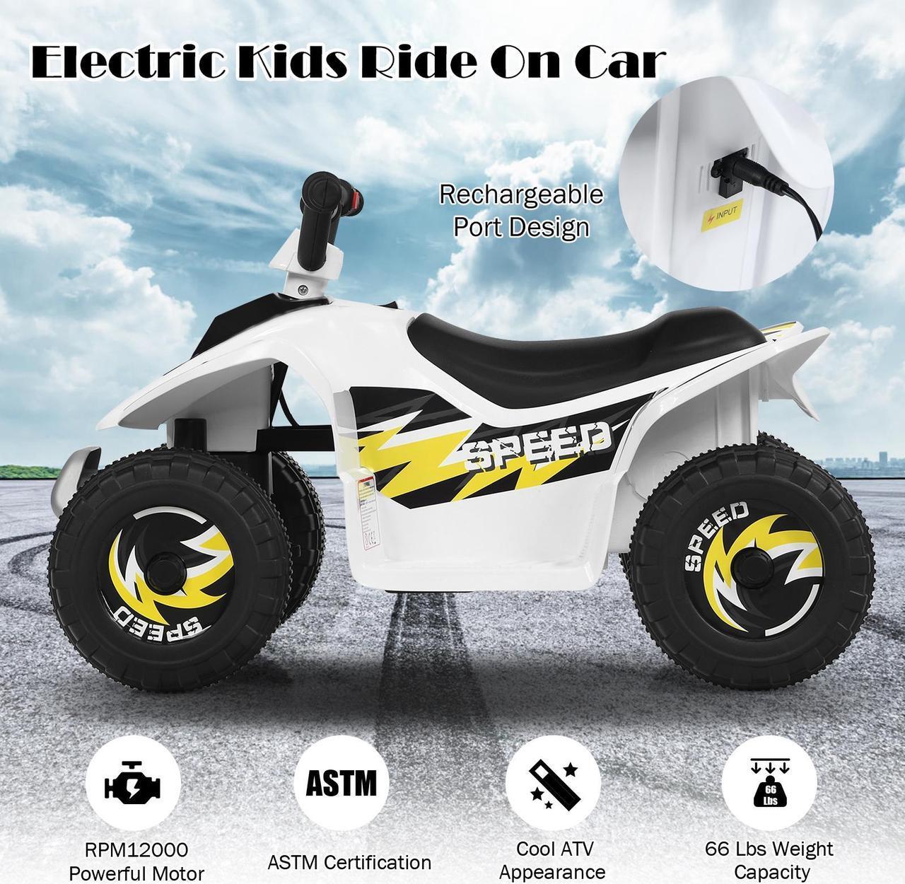 Alt view image 7 of 7 - SlickBlue 6V Kids Electric ATV 4 Wheels Ride-On Toy