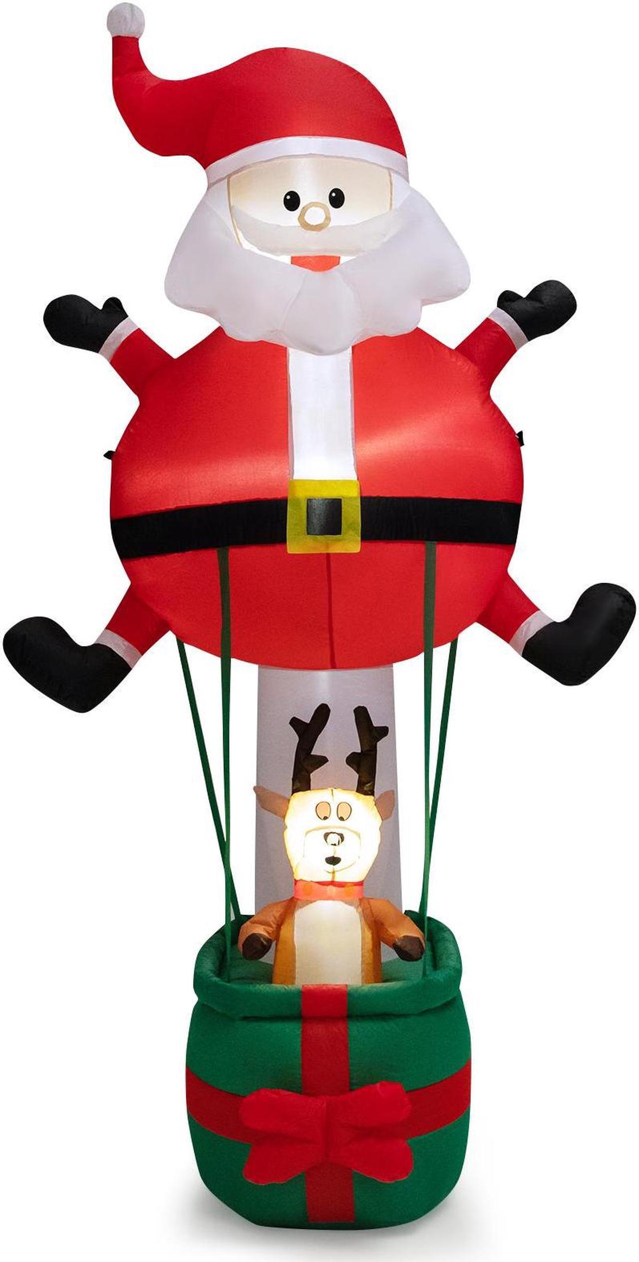 Main image of SlickBlue 8 Feet Inflatable Santa Claus and Reindeer