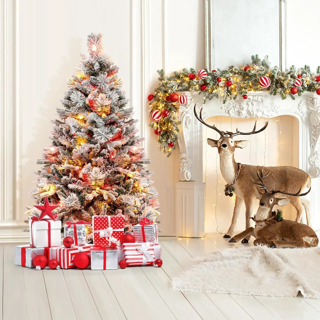 Alt view image 2 of 7 - SlickBlue Artificial Xmas Tree with Pine Needles and LED Lights
