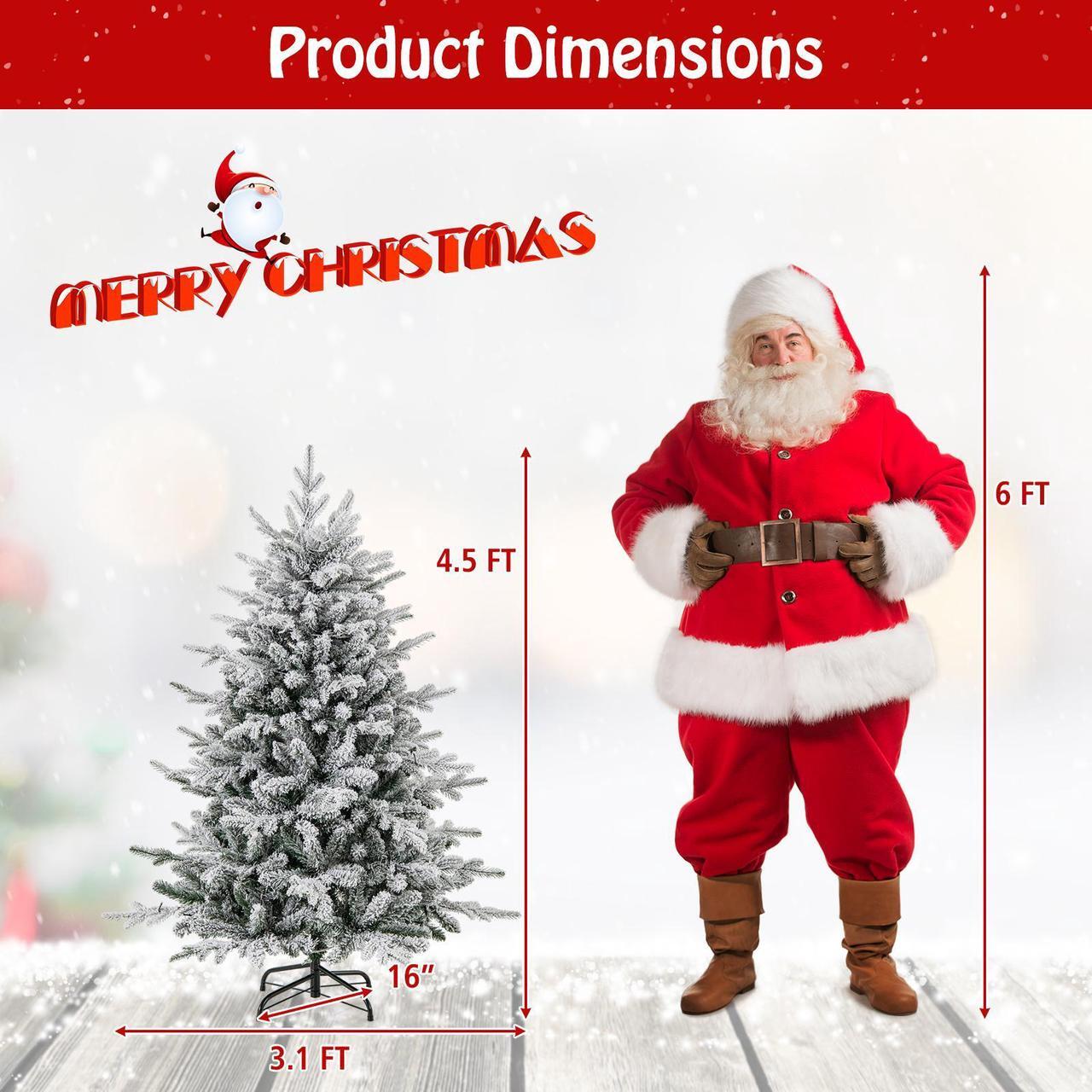 Alt view image 4 of 7 - SlickBlue Snow-Flocked Christmas Tree with 8-Mode Multi-Color LED Lights