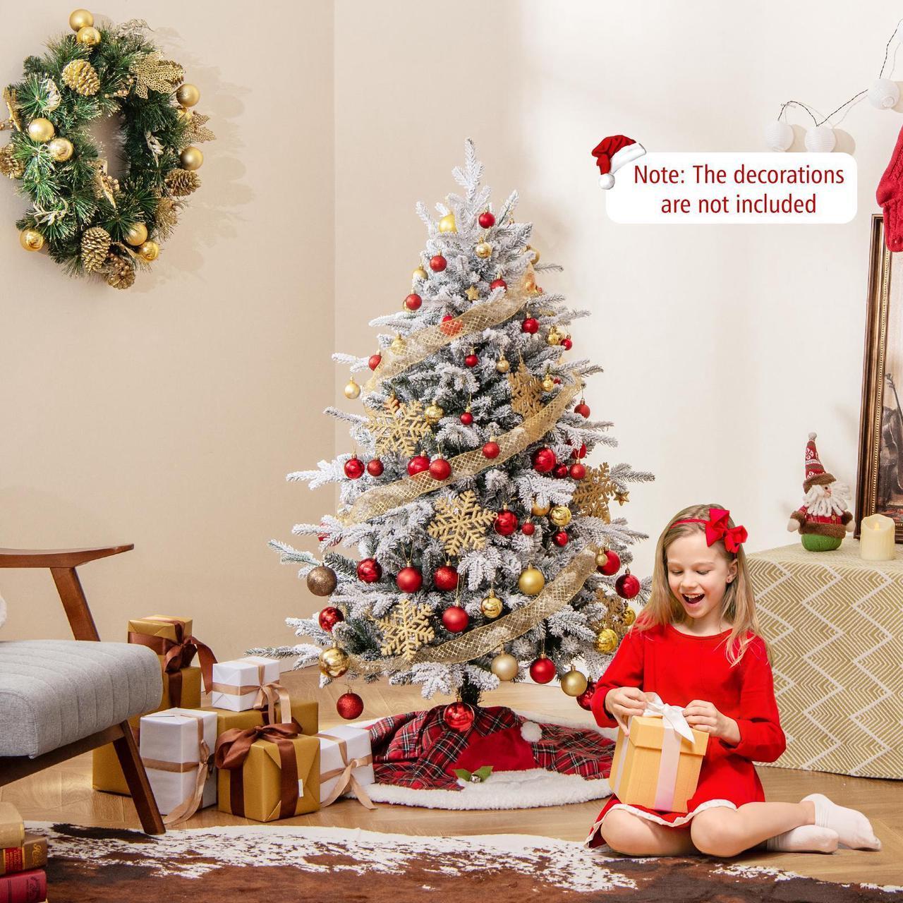 Alt view image 5 of 7 - SlickBlue Snow-Flocked Christmas Tree with 8-Mode Multi-Color LED Lights