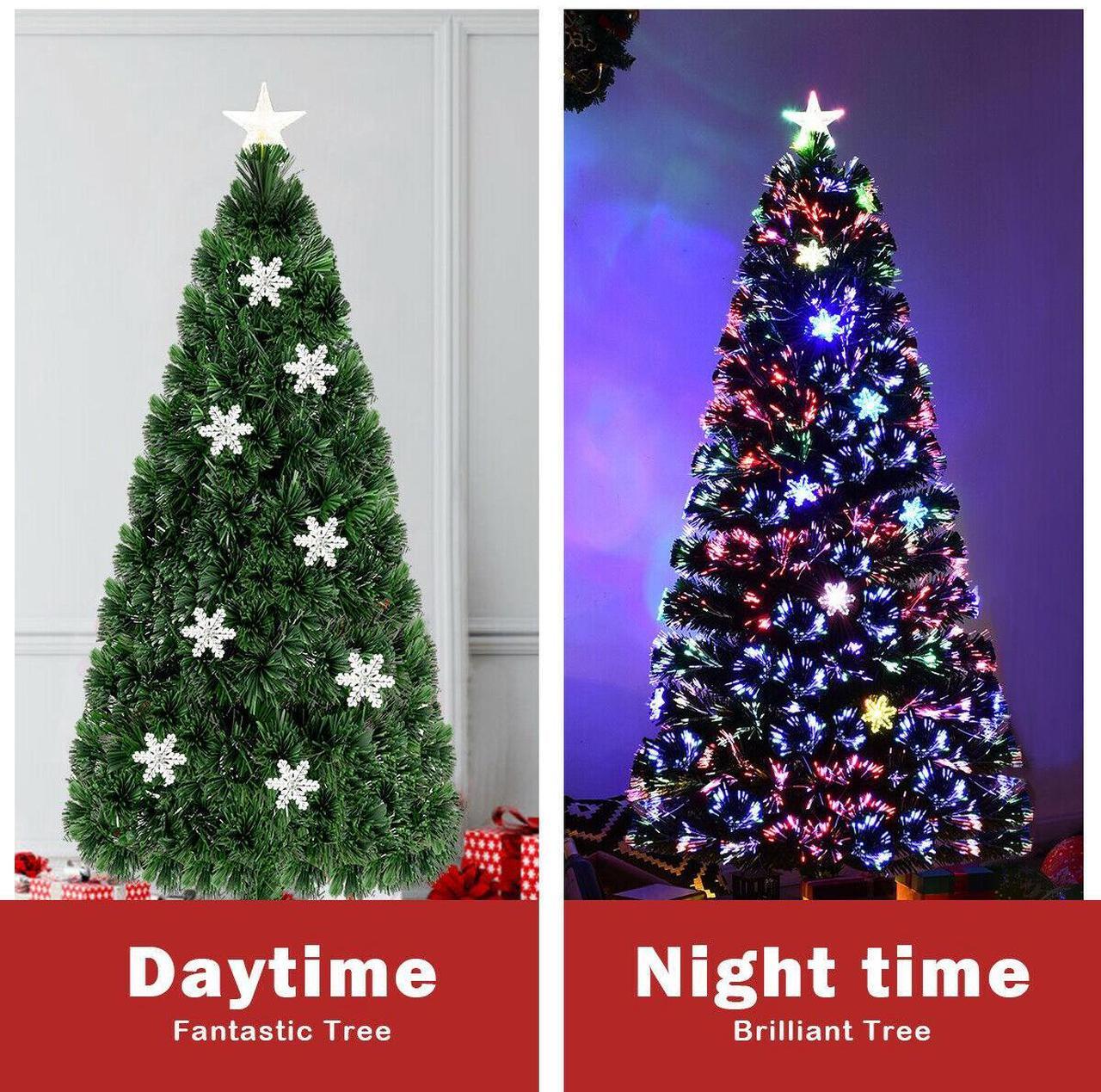 Alt view image 6 of 7 - SlickBlue LED Optic Artificial Christmas Tree with Snowflakes-5 Feet
