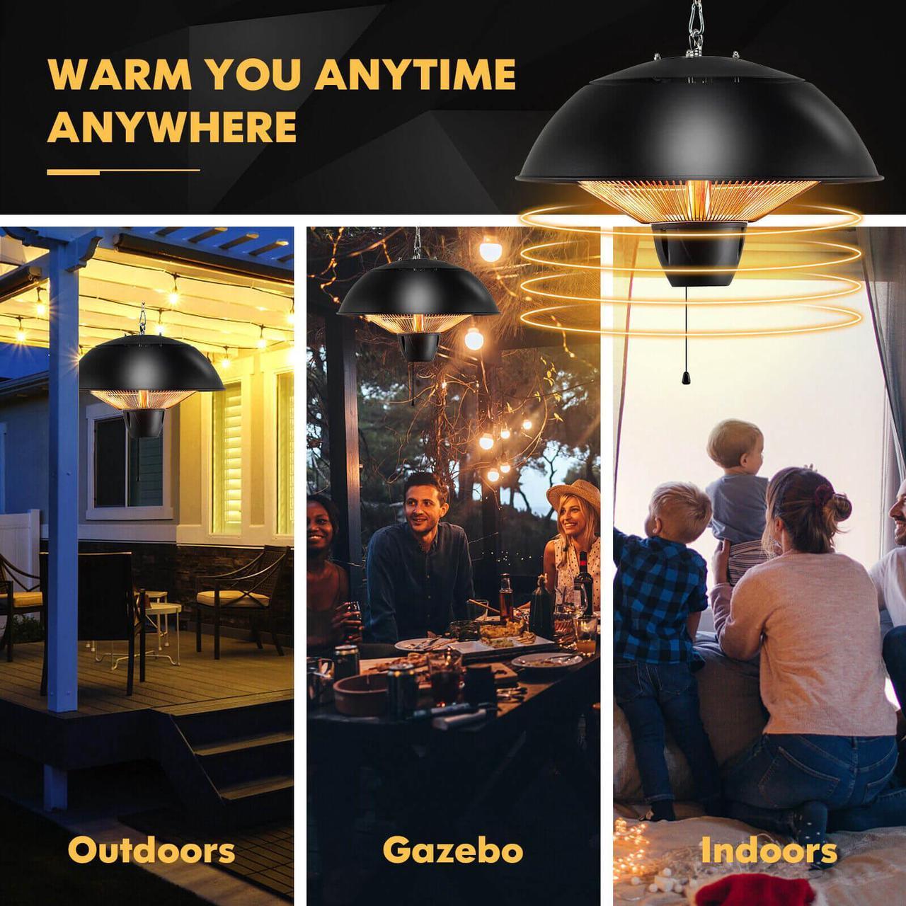 Alt view image 6 of 7 - SlickBlue 1500W Electric Patio Heater with IPX4 Waterproof