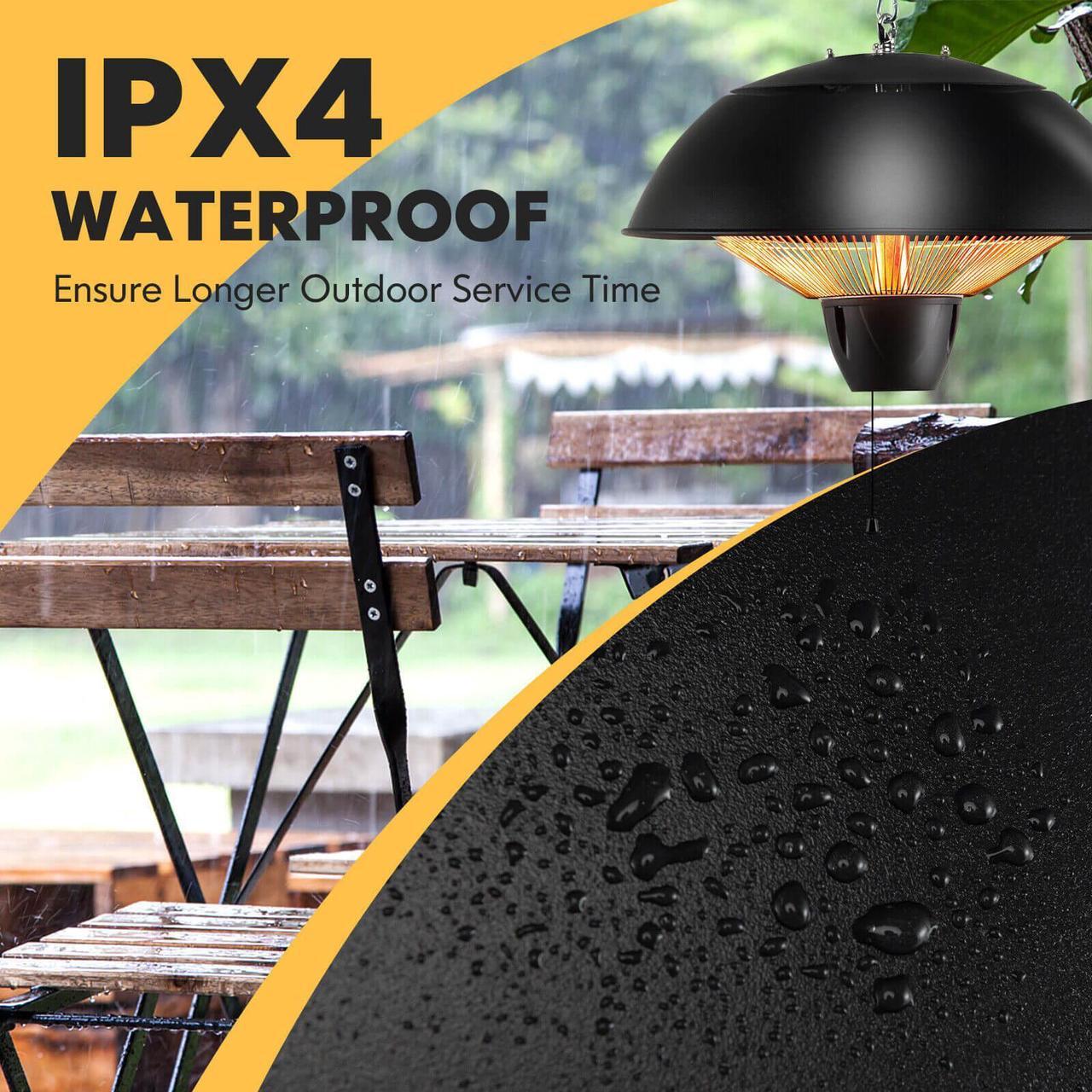 Alt view image 7 of 7 - SlickBlue 1500W Electric Patio Heater with IPX4 Waterproof