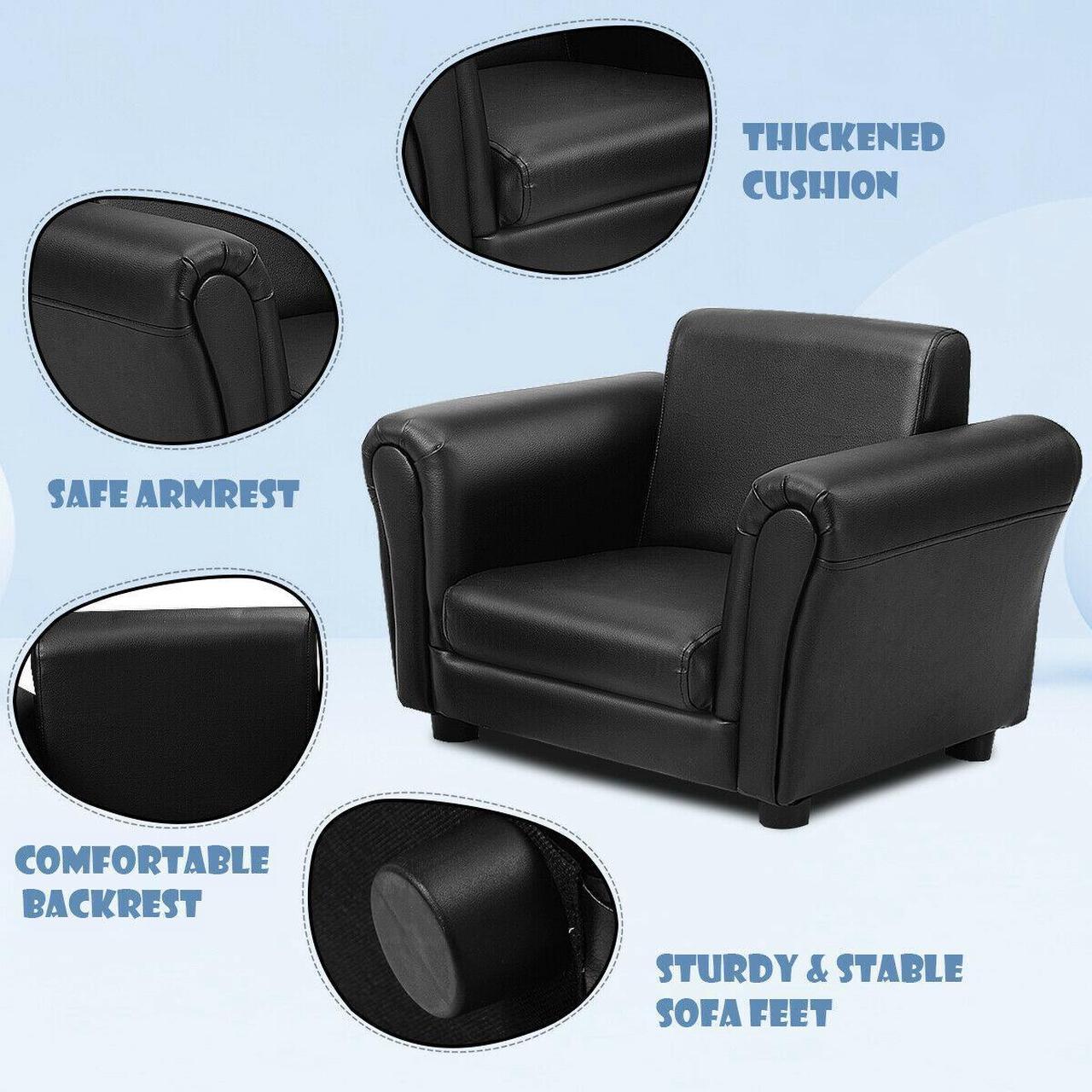 Alt view image 7 of 7 - SlickBlue Kids Single Armrest Couch Sofa with Ottoman
