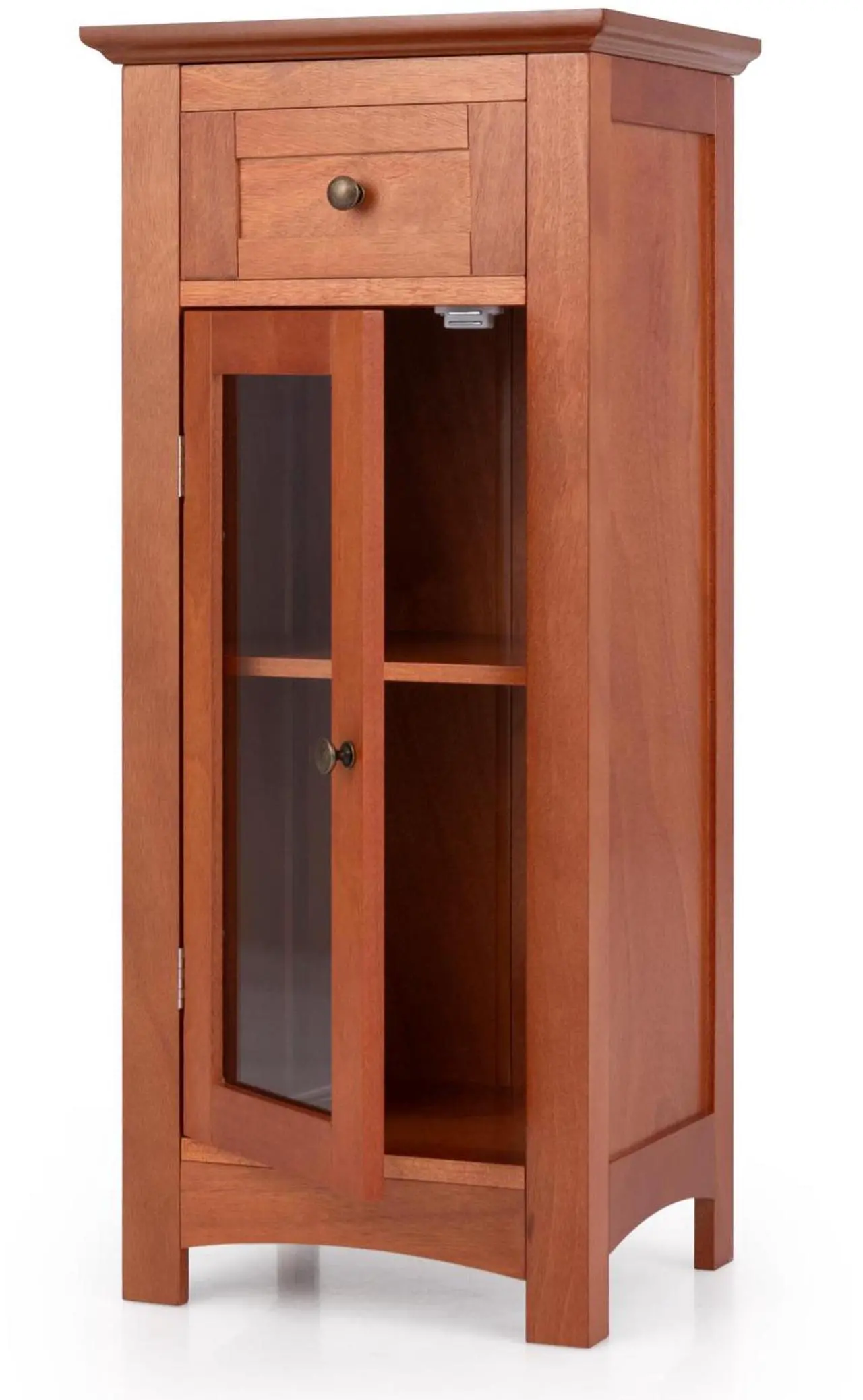 Alt view image 4 of 7 - SlickBlue Bathroom Freestanding Storage Cabinet with Single Glass Door