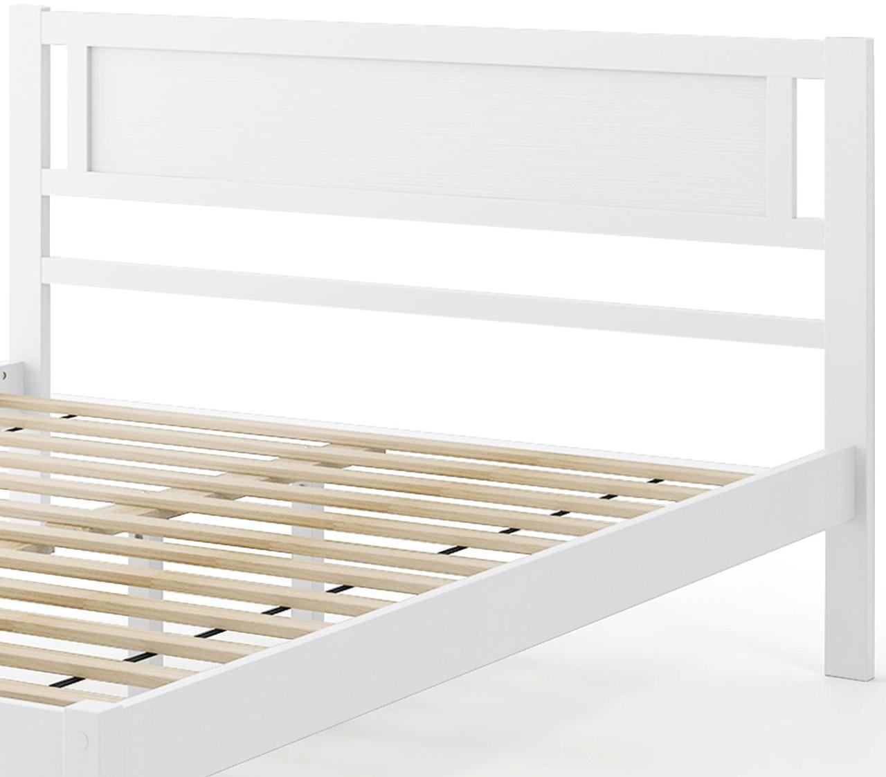 Alt view image 7 of 7 - SlickBlue Wood Bed Frame with Headboard and Wooden Slats Support-Queen