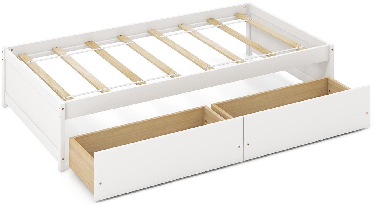 Main image of SlickBlue Twin Size Captain Bed with 2 Drawers and Slats Support