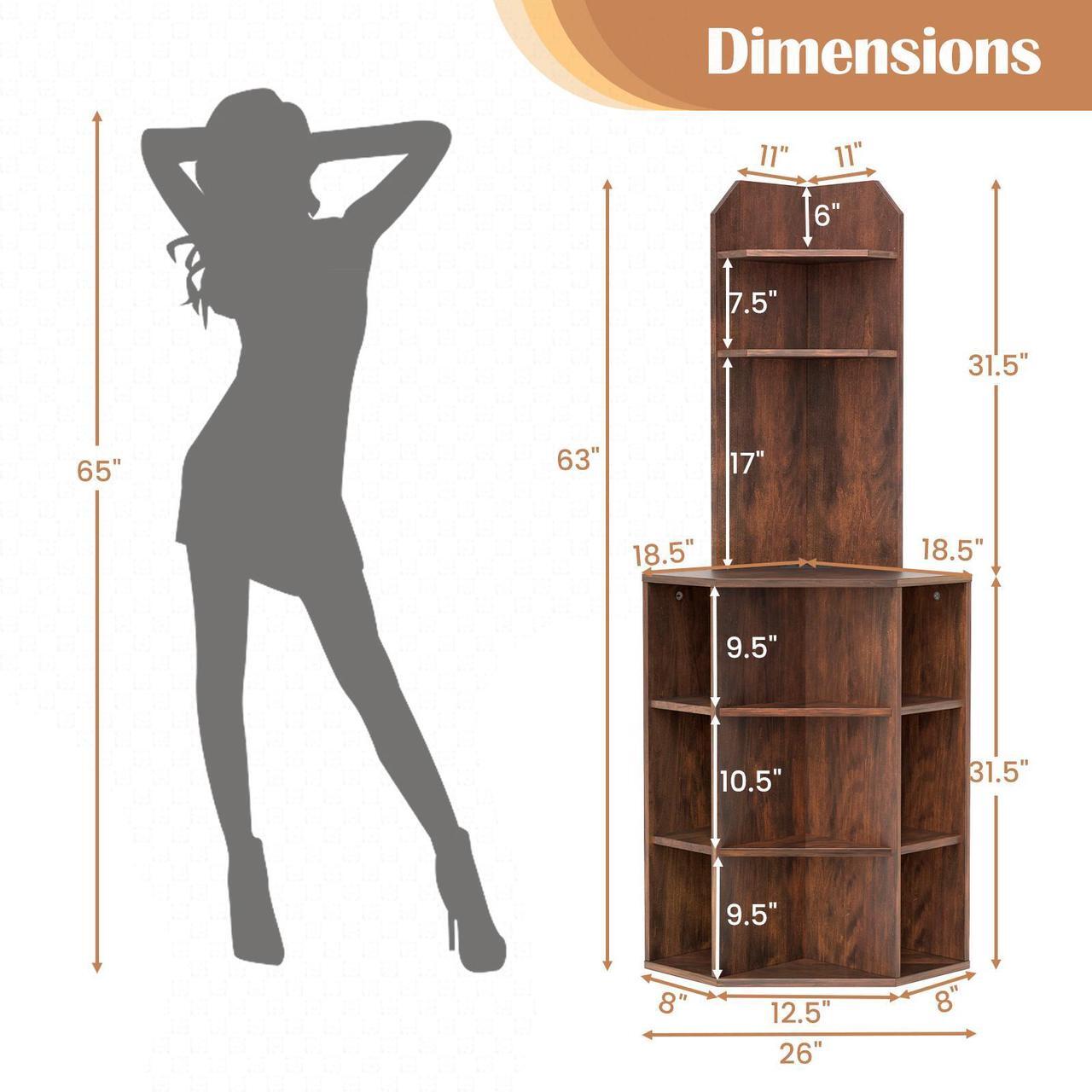 Alt view image 5 of 7 - SlickBlue 6-Tier Corner Shelf with Charging Station and 2 USB Ports
