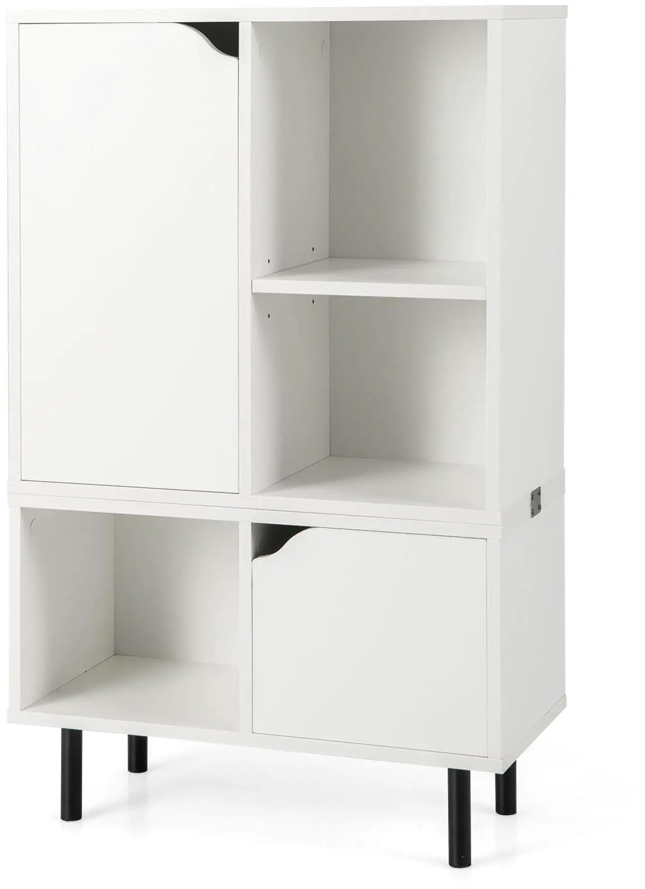Main image of SlickBlue Stackable Bookcase with Adjustable Shelf and Cubes-White