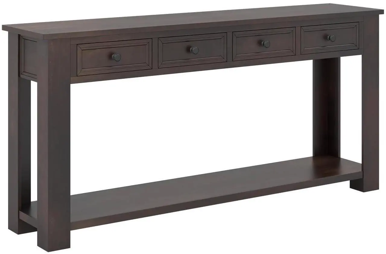 Main image of SlickBlue 63 Inches Farmhouse Entryway Table with 4 Storage Drawers and Open Shelf-Espresso