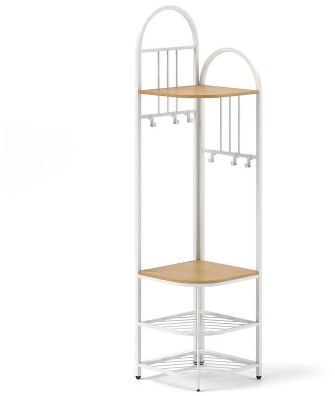 Main image of SlickBlue 4-Tier Coat Rack Corner Hall Tree with Shoe Storage Bench