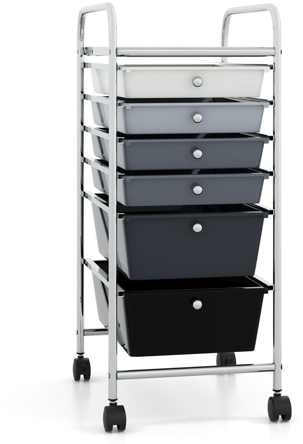 Main image of SlickBlue 6 Drawers Rolling Storage Cart Organizer-Mixed Black