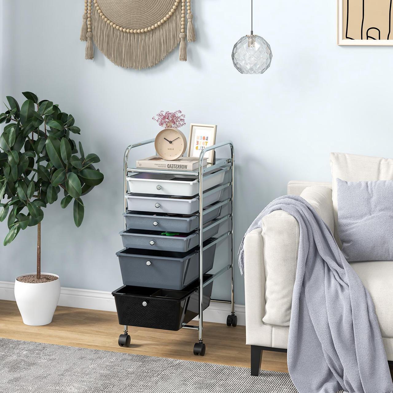 Alt view image 2 of 7 - SlickBlue 6 Drawers Rolling Storage Cart Organizer-Mixed Black