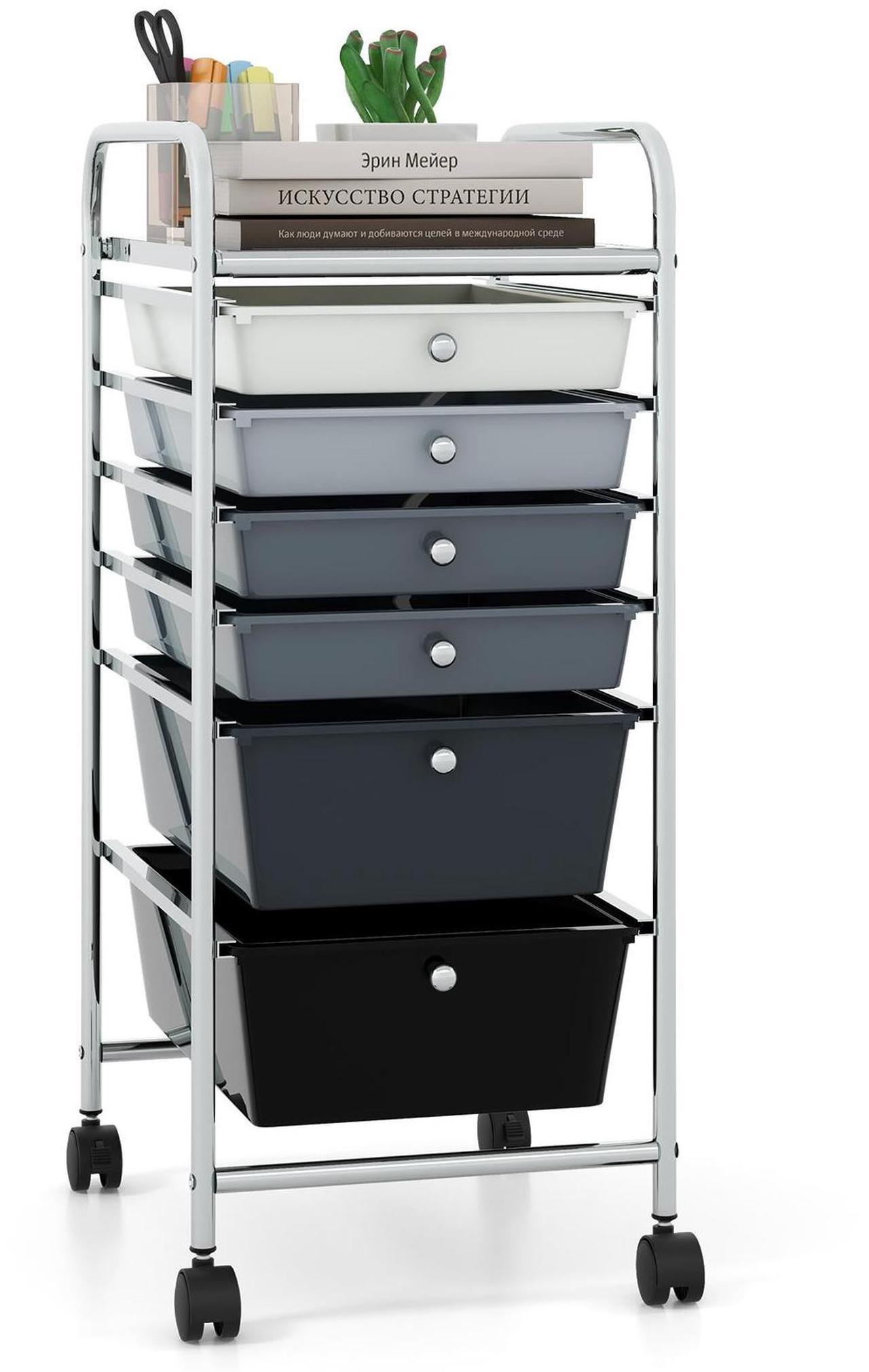 Alt view image 4 of 7 - SlickBlue 6 Drawers Rolling Storage Cart Organizer-Mixed Black