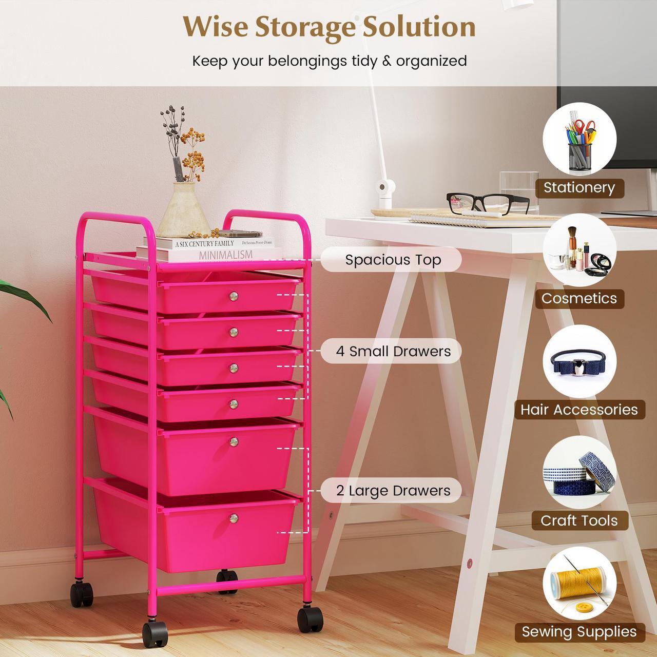 Alt view image 5 of 7 - SlickBlue Multifunctional 6 Drawers Rolling Storage Cart Organizer