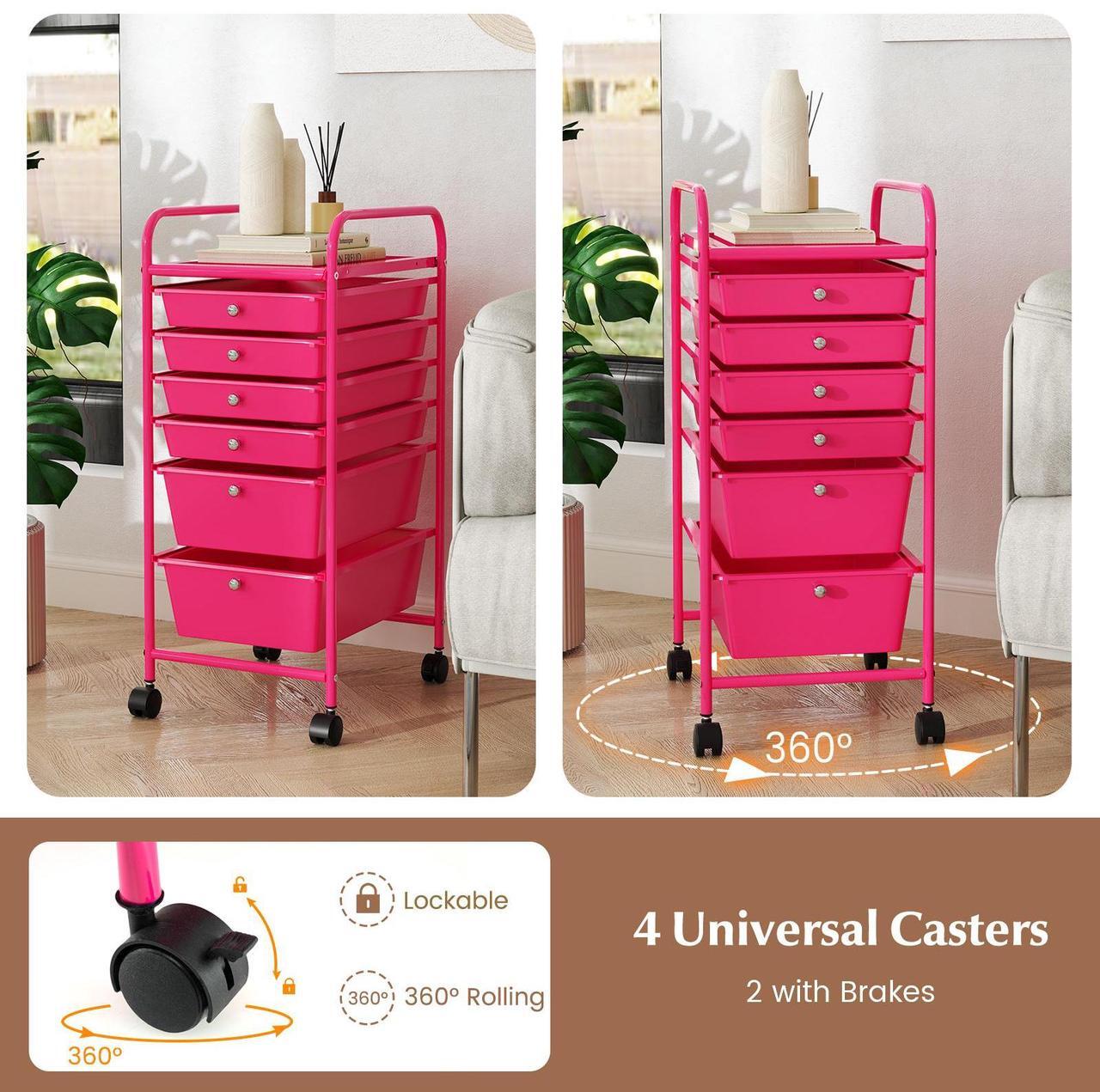 Alt view image 6 of 7 - SlickBlue Multifunctional 6 Drawers Rolling Storage Cart Organizer