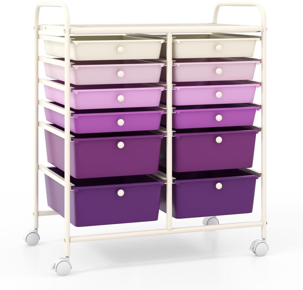 Main image of SlickBlue 12-Drawer Rolling Storage Cart with Removable Drawers and Lockable Wheels