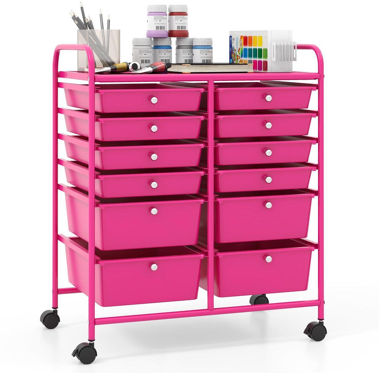 Alt view image 4 of 7 - SlickBlue 12-Drawer Rolling Storage Cart with Removable Drawers and Lockable Wheels