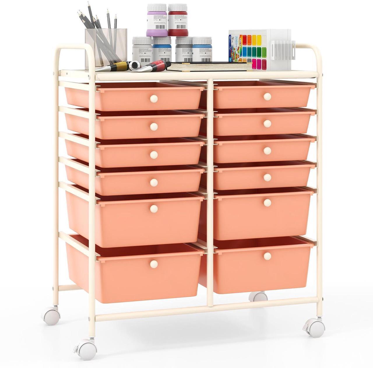 Alt view image 4 of 7 - SlickBlue 12-Drawer Rolling Storage Cart with Removable Drawers and Lockable Wheels