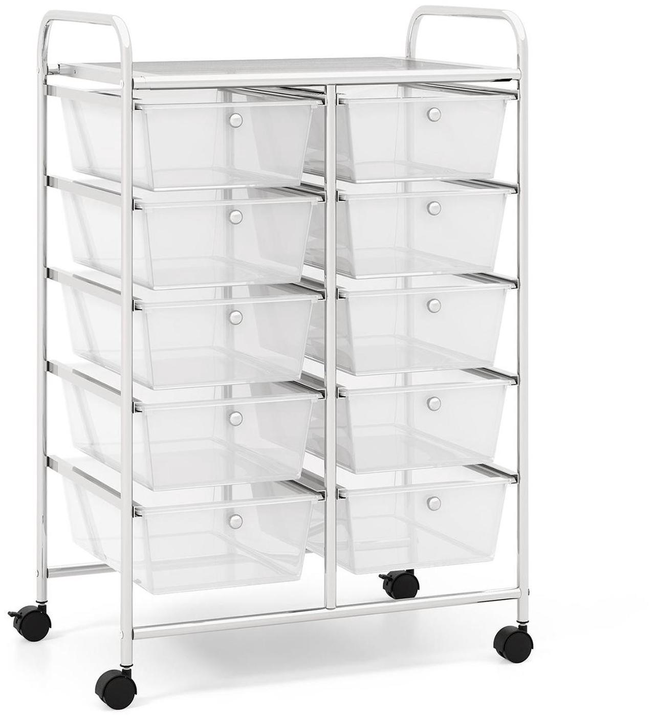 Main image of SlickBlue 10-Drawer Rolling Storage Cart-Transparent