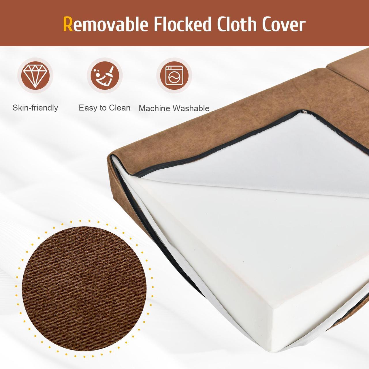 Alt view image 5 of 7 - SlickBlue Tri-Fold Folding Chair Convertible Sleeper Bed-Brown